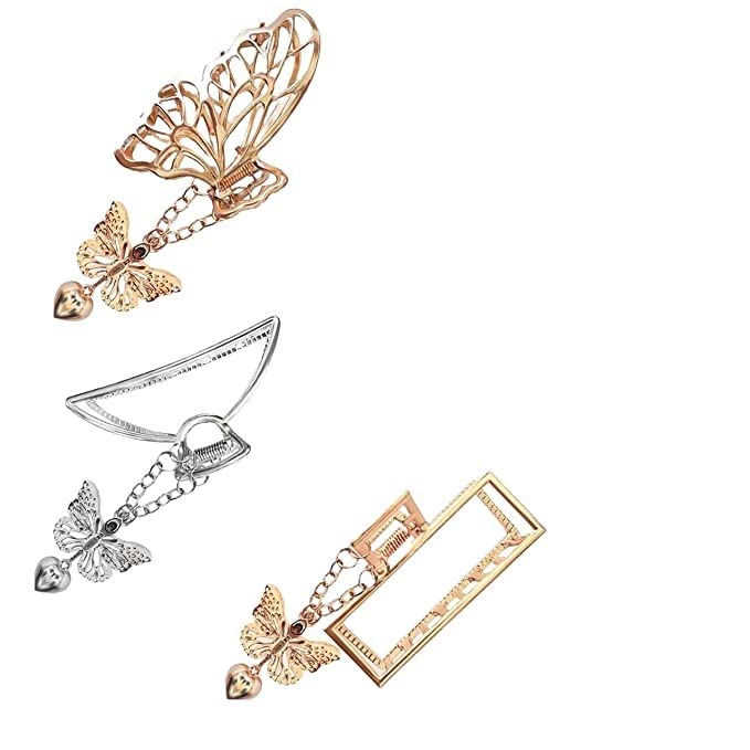 Heart-Shaped Korean Metal Hair Claw Clip with Tassel - 1PC Women's Hair Accessories for Ponytail, Bun & Updo Hairstyles