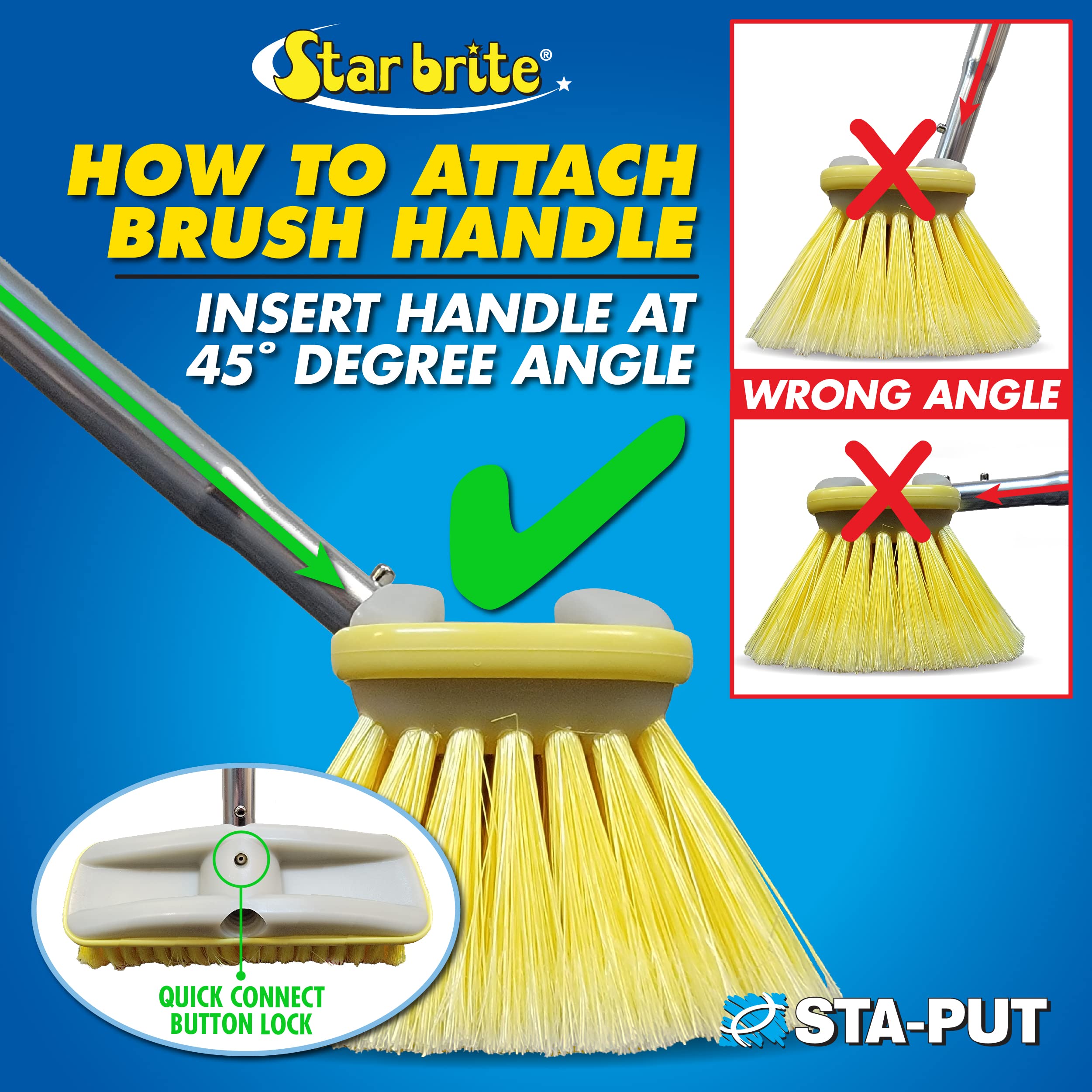 STAR BRITE Boaters Combo Set - Boat Cleaning Kit with Telescoping Handle, Boat Brush, Boat Hook, Scuff Eraser (2 Pack) & Giant Sponge | Perfect for Marine Maintenance, Dock Cleaning & Boat Detailing
