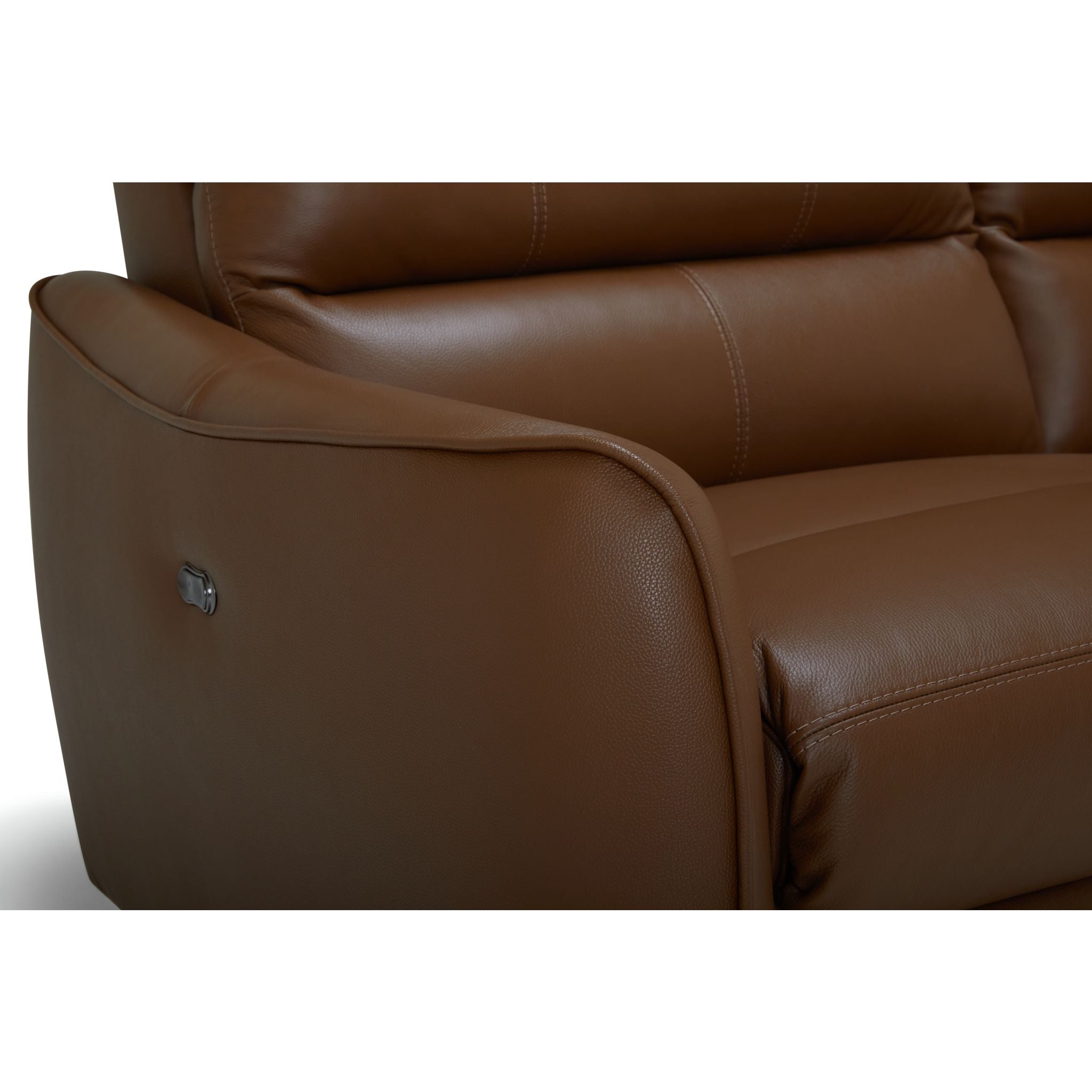 Arlo Power Reclining Sofa - 3-Seater Leather Sectional Couch with USB Charging Ports, Valencia Biscotti Color - Perfect for Living Room, Home Theater & Family Gatherings