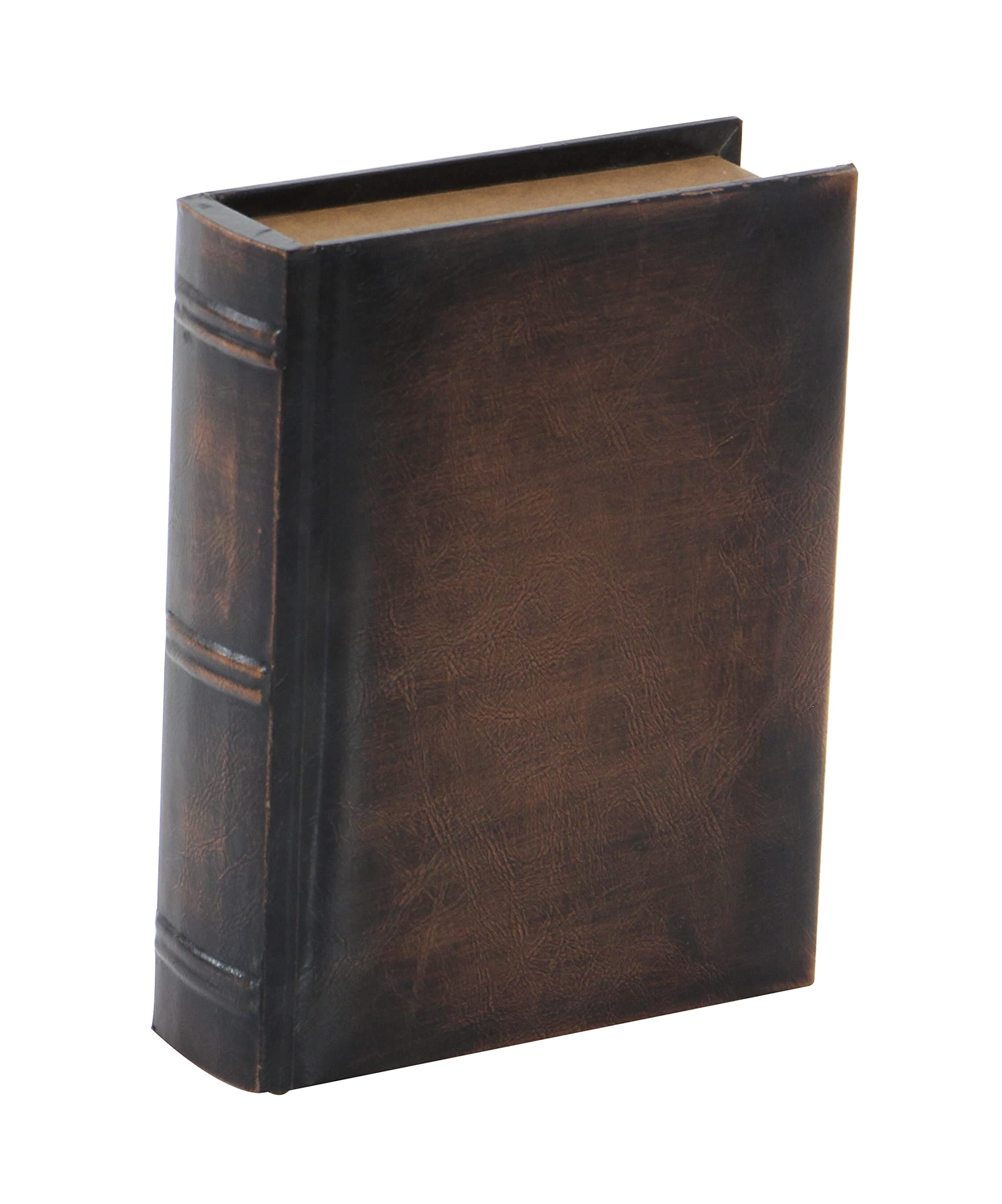Deco 79 Set of 3 Wooden Decorative Book-Shaped Storage Boxes with Faux Leather Detailing - 13