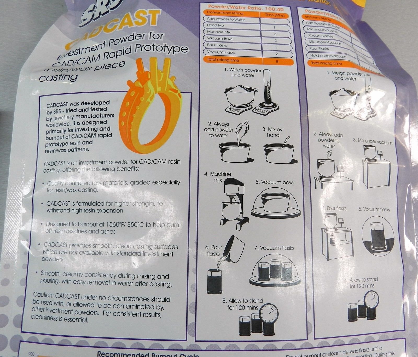 CADCAST 10Kg Resin Wax Casting Investment Powder for CAD/CAM Rapid Prototype Models (LZ 24 FR L Box) – Ideal for Jewelry Making, Dental Crowns & Industrial Prototyping