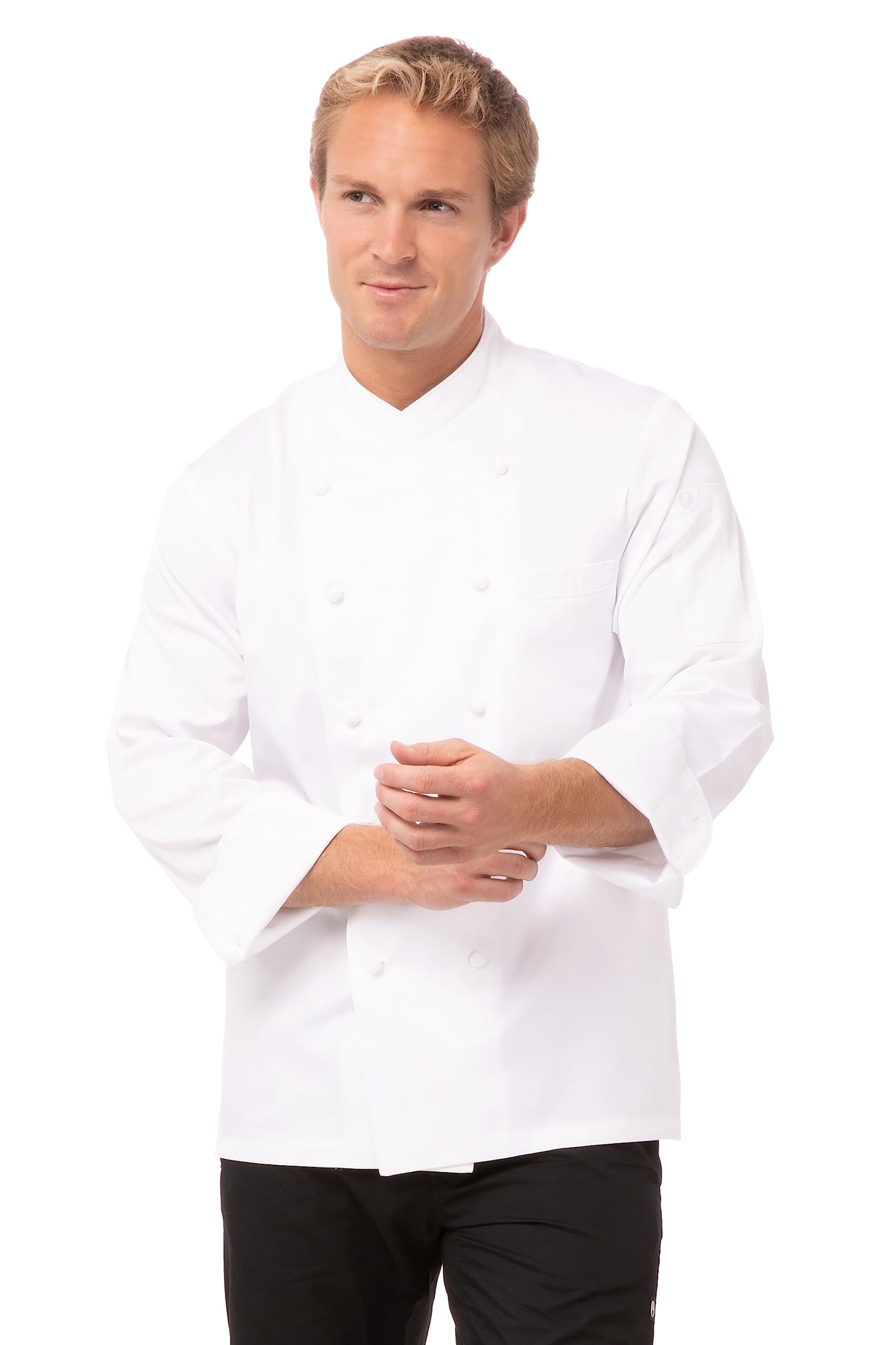 Chef Works Men's Premium Cotton Chef Coat - Professional Kitchen Uniform for Cooking, Baking & Culinary Arts | Comfortable & Durable Chef Jacket for Restaurants & Home Chefs