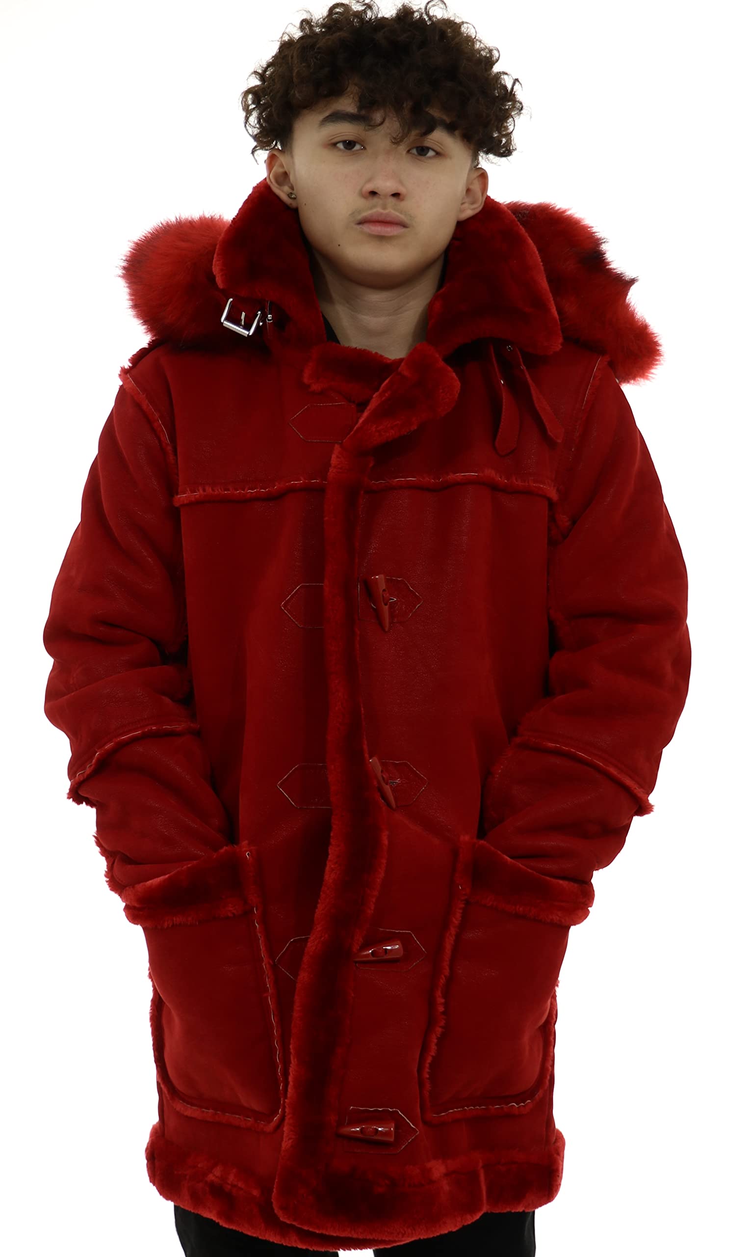 Jordan Craig Men's Denali Shearling Coat - Warm Winter Jacket for Men, Black, Water-Resistant & Windproof - Perfect for Outdoor Activities, Hiking, and Cold Weather Fashion