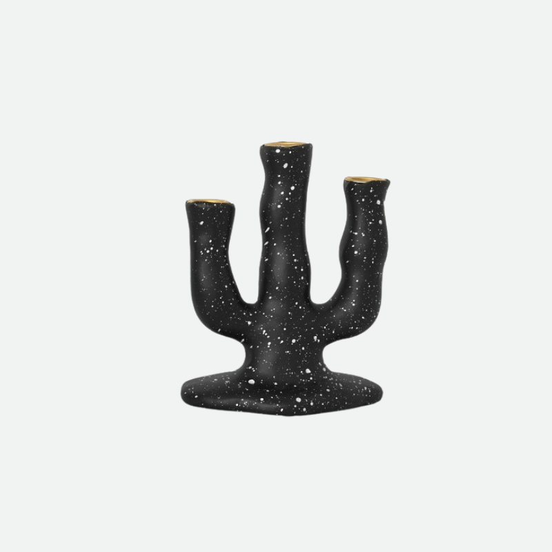 Elegant Spotted Resin Candle Holder - Handmade Home Decor for Table Centerpiece, Wedding, Romantic Dinner & Cozy Living Room Ambiance