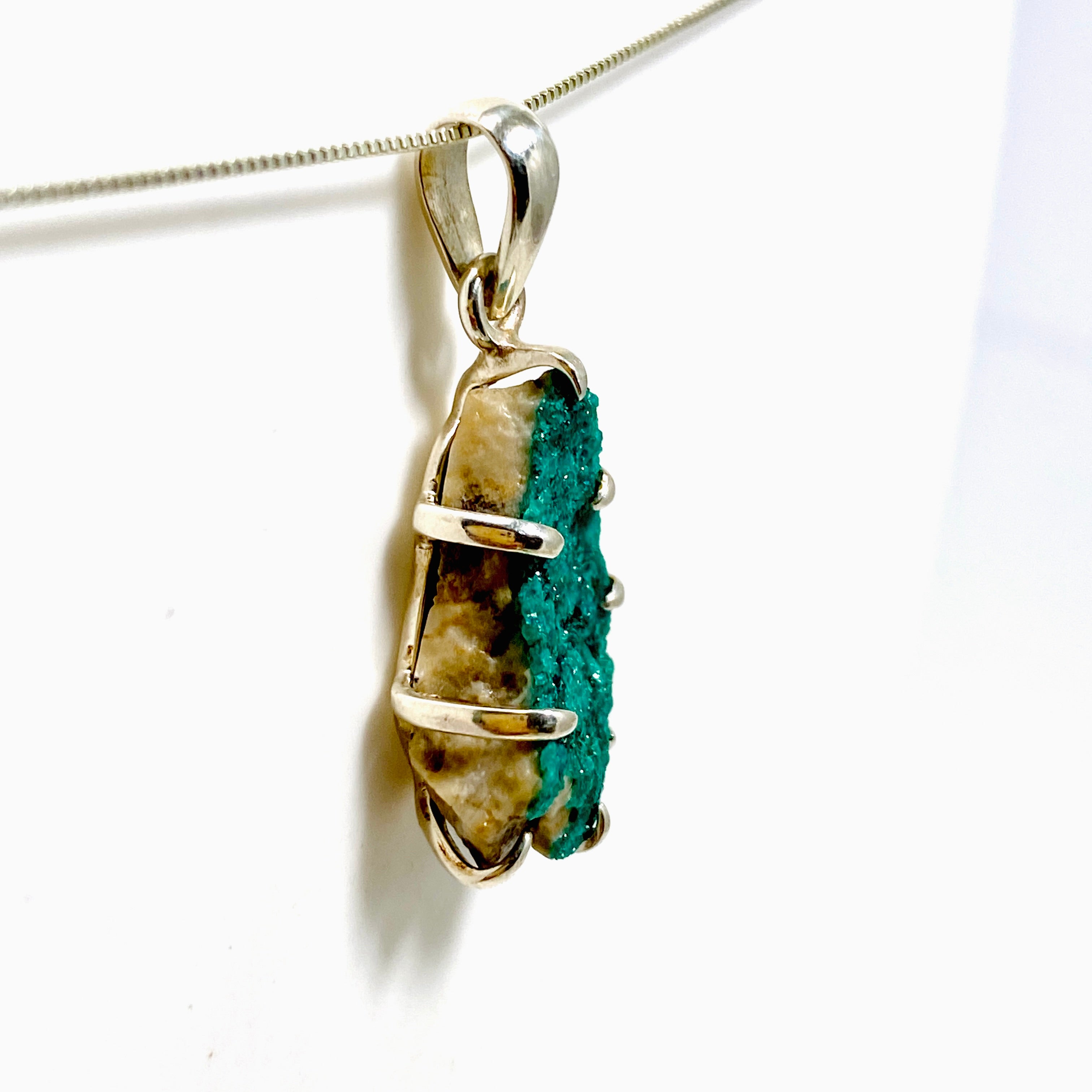 Natural Dioptase Crystal Pendant Necklace - BTP 62 - Healing Stone Jewelry for Spiritual Growth & Energy Balancing | Perfect for Meditation, Yoga & Chakra Healing