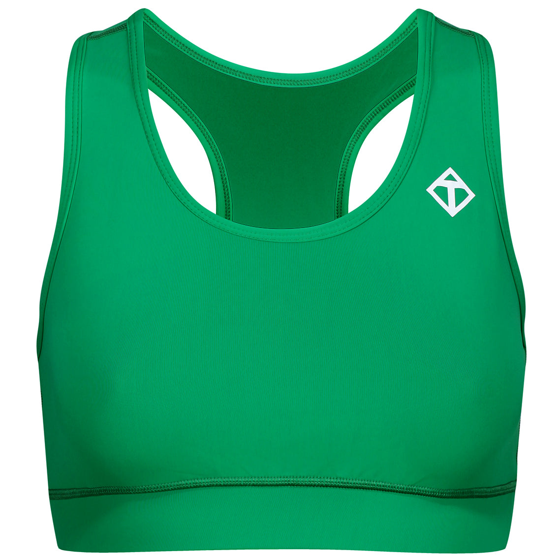 Green Racerback Sports Bra for Women - Breathable Workout Top for Running, Yoga & Gym - Plus Size Activewear