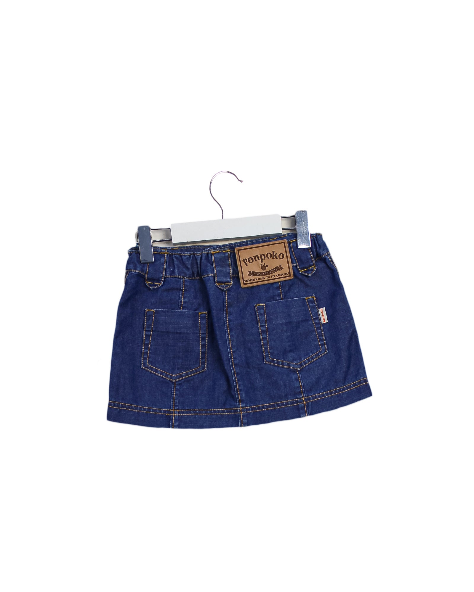 Ponpoko Short Skirt for Girls 4T - Cute Flared Denim Skirt for Toddlers - Perfect for Playdates, School & Family Photos