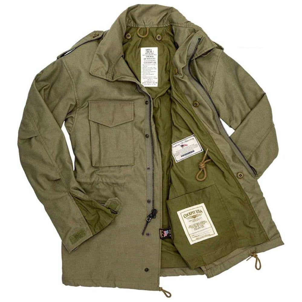 Cockpit USA Men's Military Spec M65 Field Jacket - Waterproof Army Green Outdoor Jacket for Hiking, Camping & Cold Weather Protection