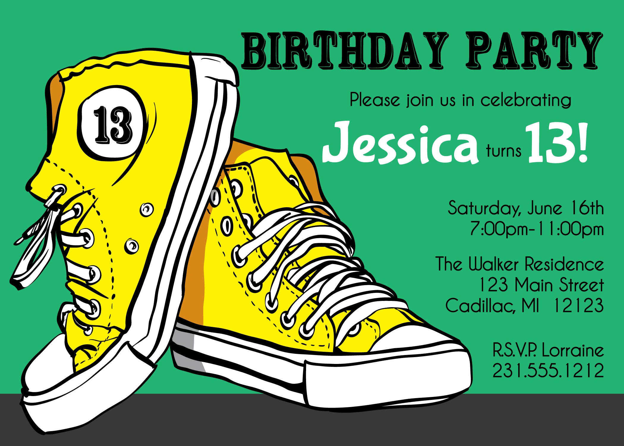 Trendy Teen Tennis Shoes for Girls - Perfect Birthday Party Invitation & Gift Idea for Sports Lovers