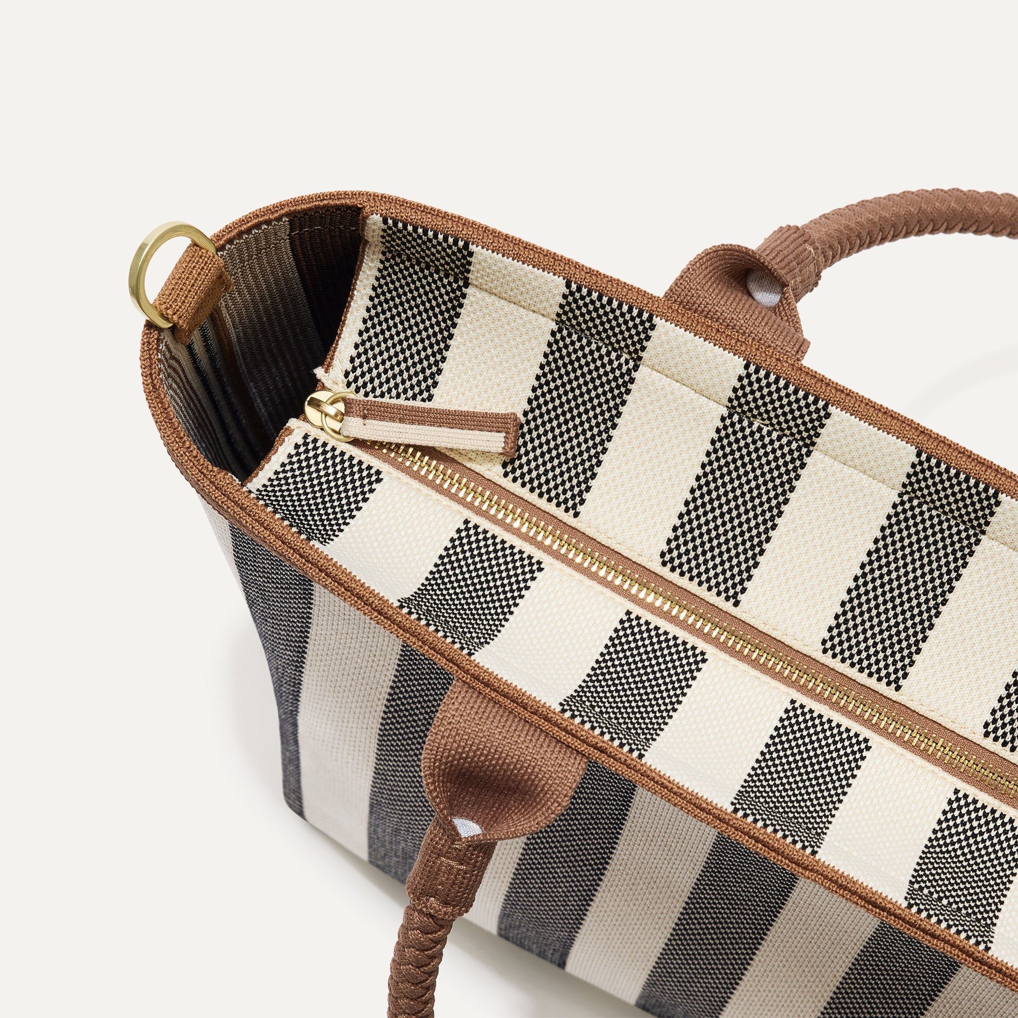 Lightweight Zip Tote Bag - Cabana Stripe Beach Tote with Secure Zipper Closure - Perfect for Beach, Pool, Travel & Shopping