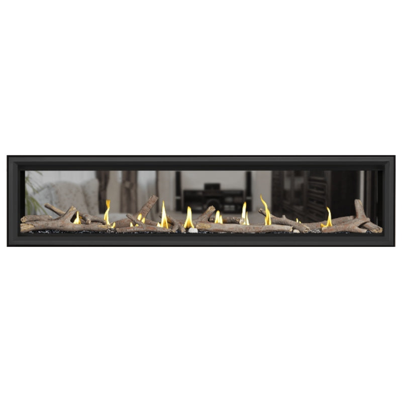 Napoleon Vector 74 See-Through Linear Direct Vent Gas Fireplace - LV74N2 | Modern Home Heating Solution for Living Rooms & Patios