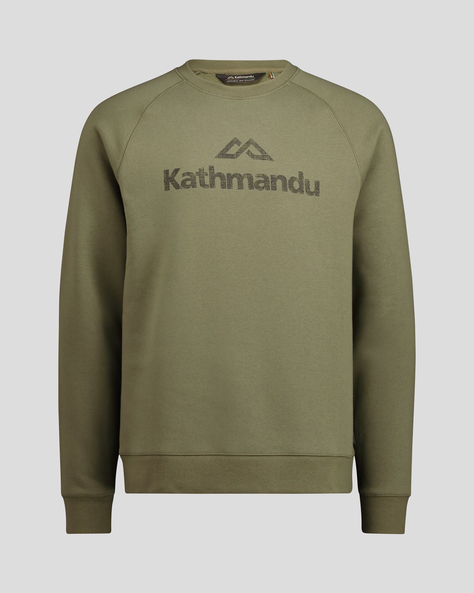 Men's Kathmandu Logo Crew Sweater - Soft Cotton Pullover for Men, Casual Winter Knit Sweater, Beech Color | Perfect for Outdoor Adventures & Cozy Winter Wear