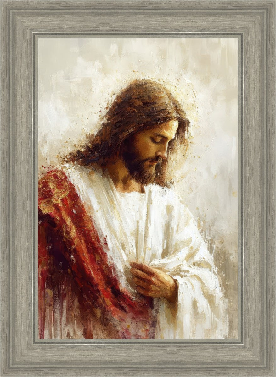 Jesus Christ in Red Robes - Religious Wall Art for Home & Church Decor - Perfect for Prayer Rooms, Sunday Schools & Christian Gifts
