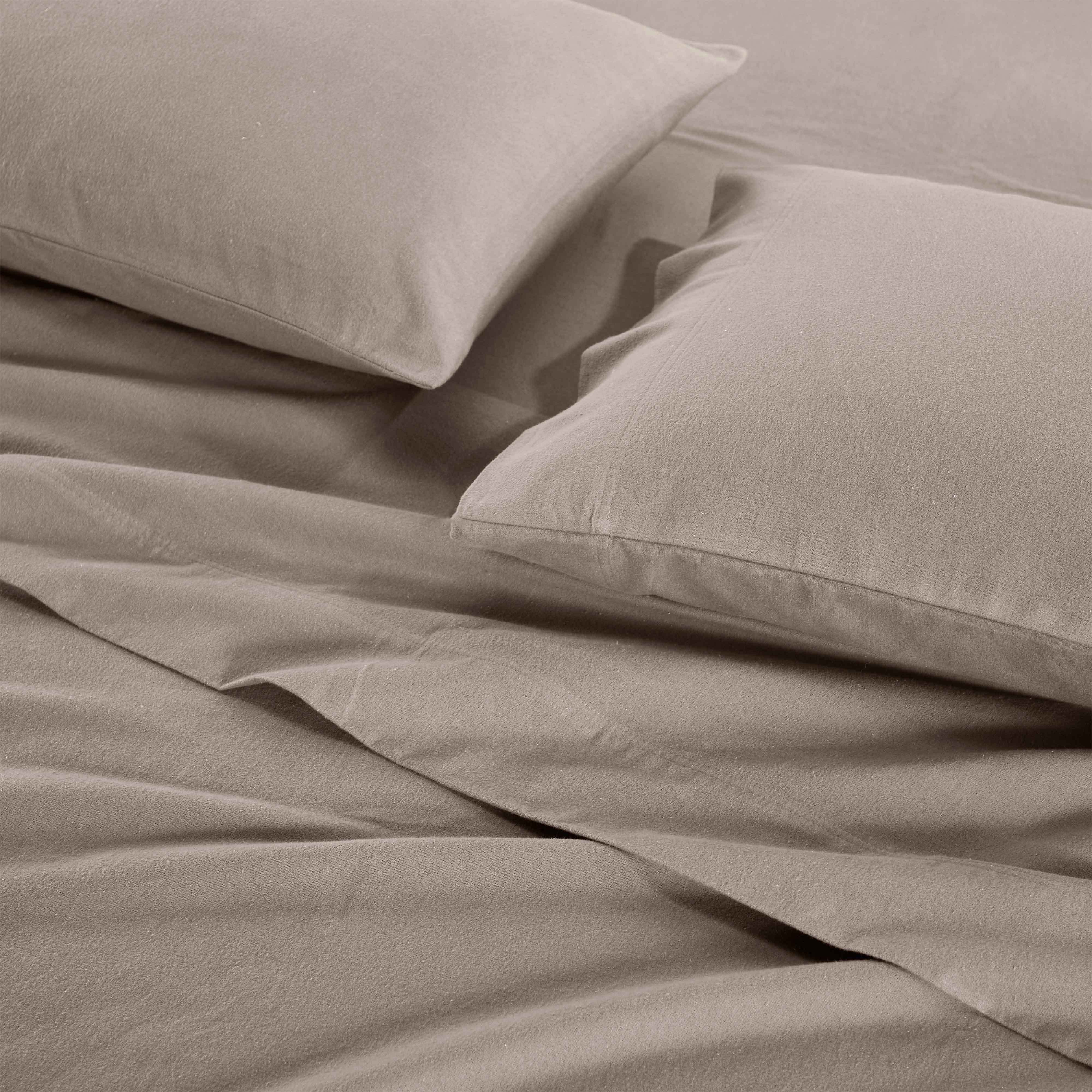 Premium Rome Flannel Cotton Solid Brushed Deep Pocket Sheet Set - Ultra Soft & Cozy Bedding for Winter - Perfect for Master Bedroom, Guest Room & Dorm Use