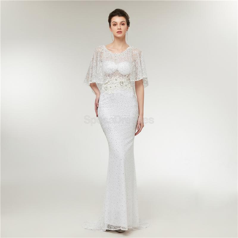 Elegant Off-Shoulder White Lace Mermaid Prom Dress for Evening Parties & Formal Events | Perfect for Homecoming, Prom Night & Special Occasions | Style 12009