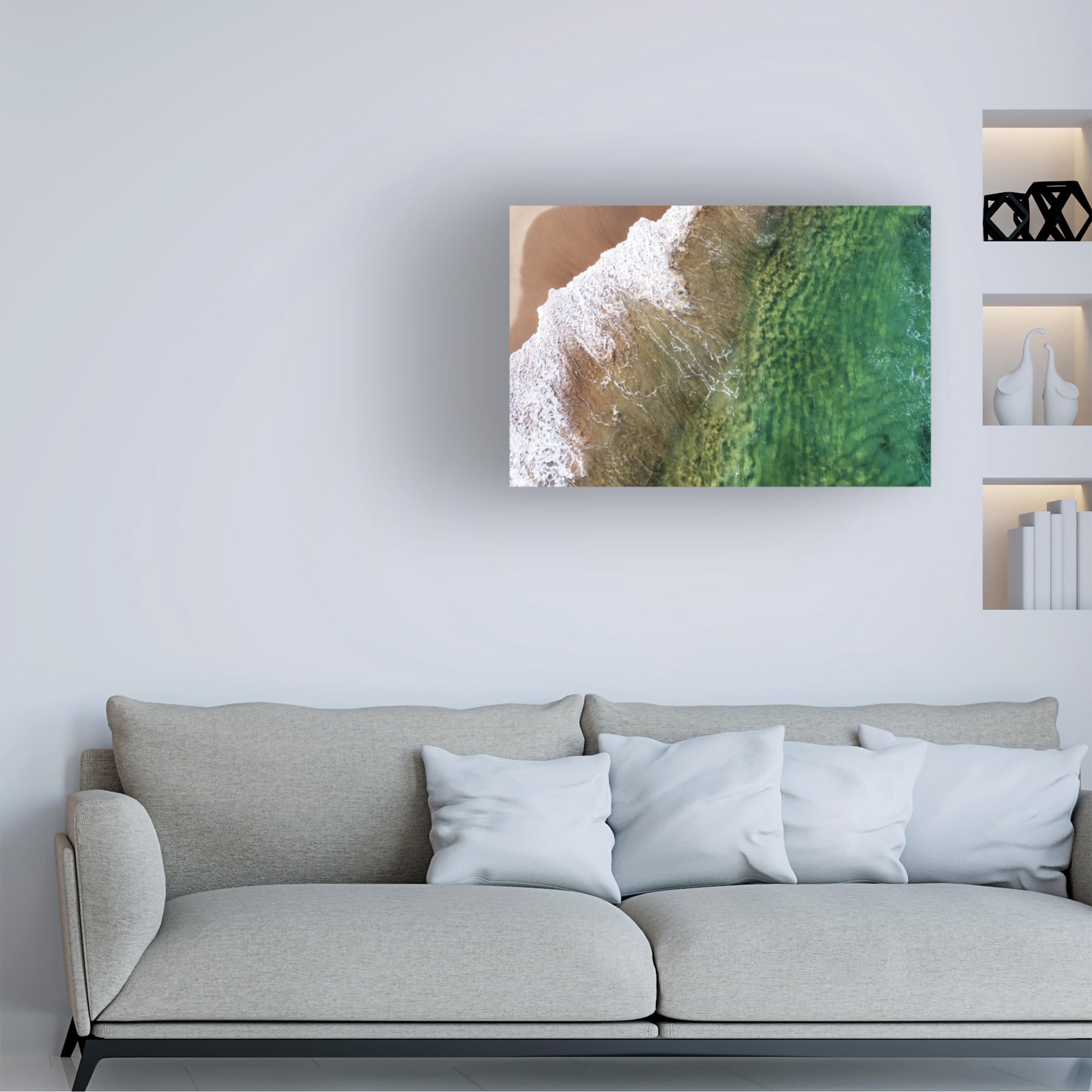 Trademark Fine Art 'Art of Waves' Canvas Wall Art by Beata Czyzowska - Ocean Wave Painting for Coastal Home Decor, Beach House Living Room & Bedroom Wall Decor