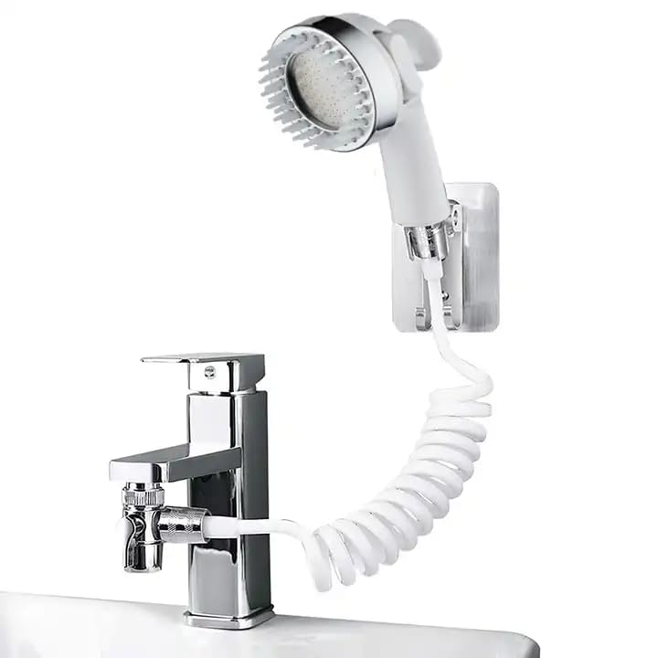 Jellex ABS Plastic Hand Shower Head Set with 1.5M Telescopic Hose - Bathroom Wash Basin Sprayer for Hair Washing & Sink Cleaning | Perfect for Home, RV, Pet Grooming & Kitchen Use
