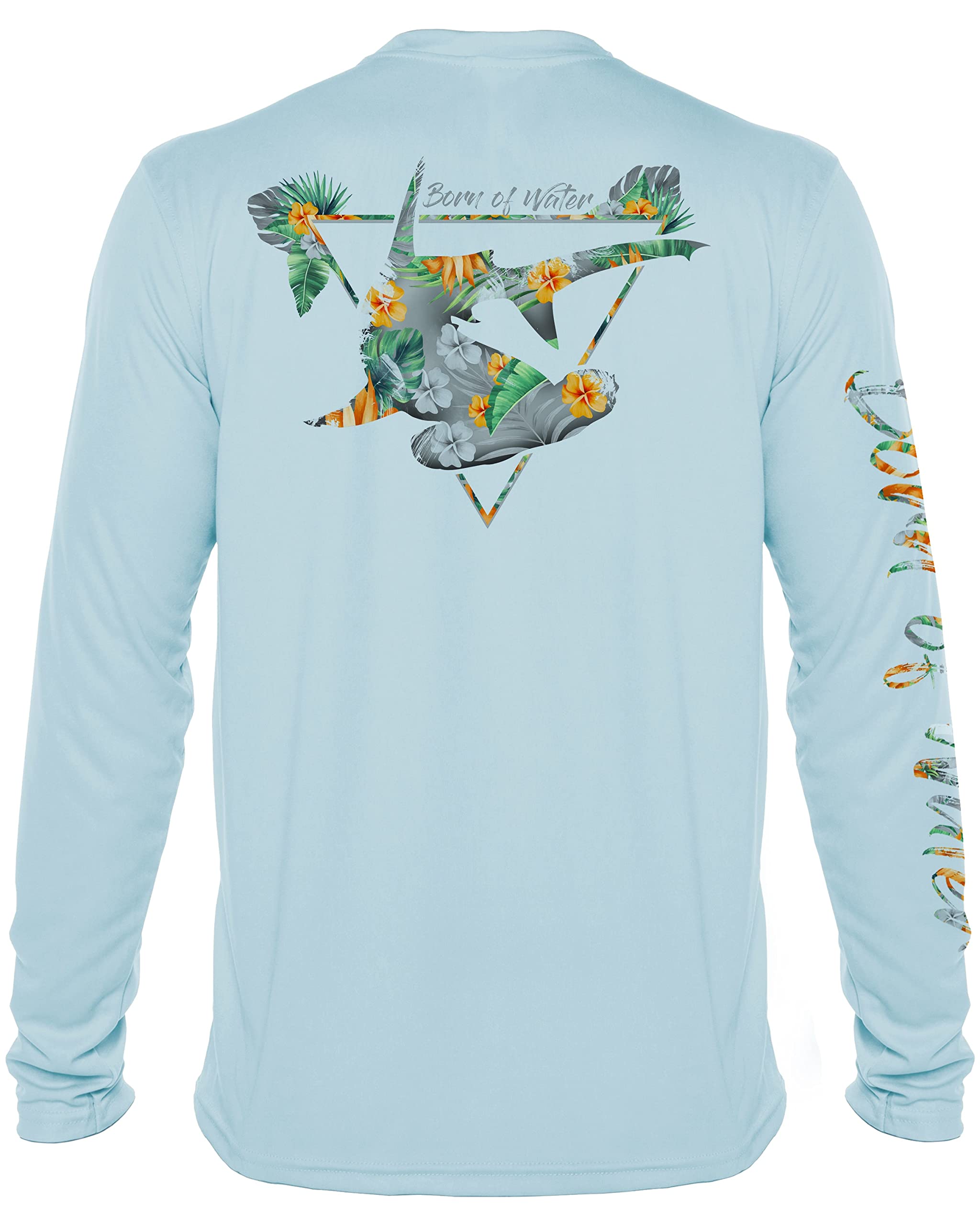 Men's UV Protection Tropical Hammerhead Shark Long Sleeve Shirt for Scuba Diving, Fishing, and Outdoor Water Sports