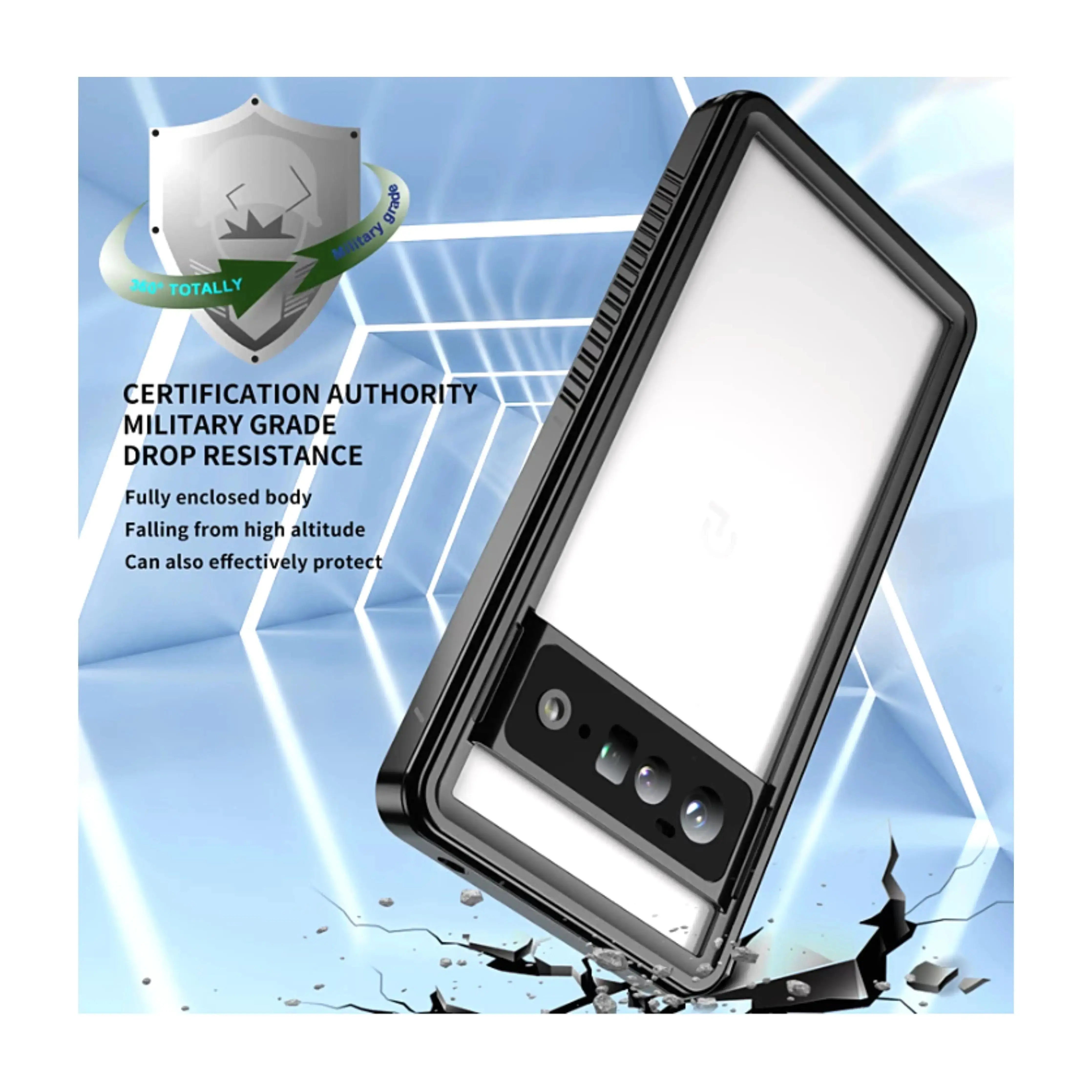 Waterproof Case for Google Pixel 6 Pro - Shockproof Full Body Armor Protection for Swimming, Outdoor & Travel