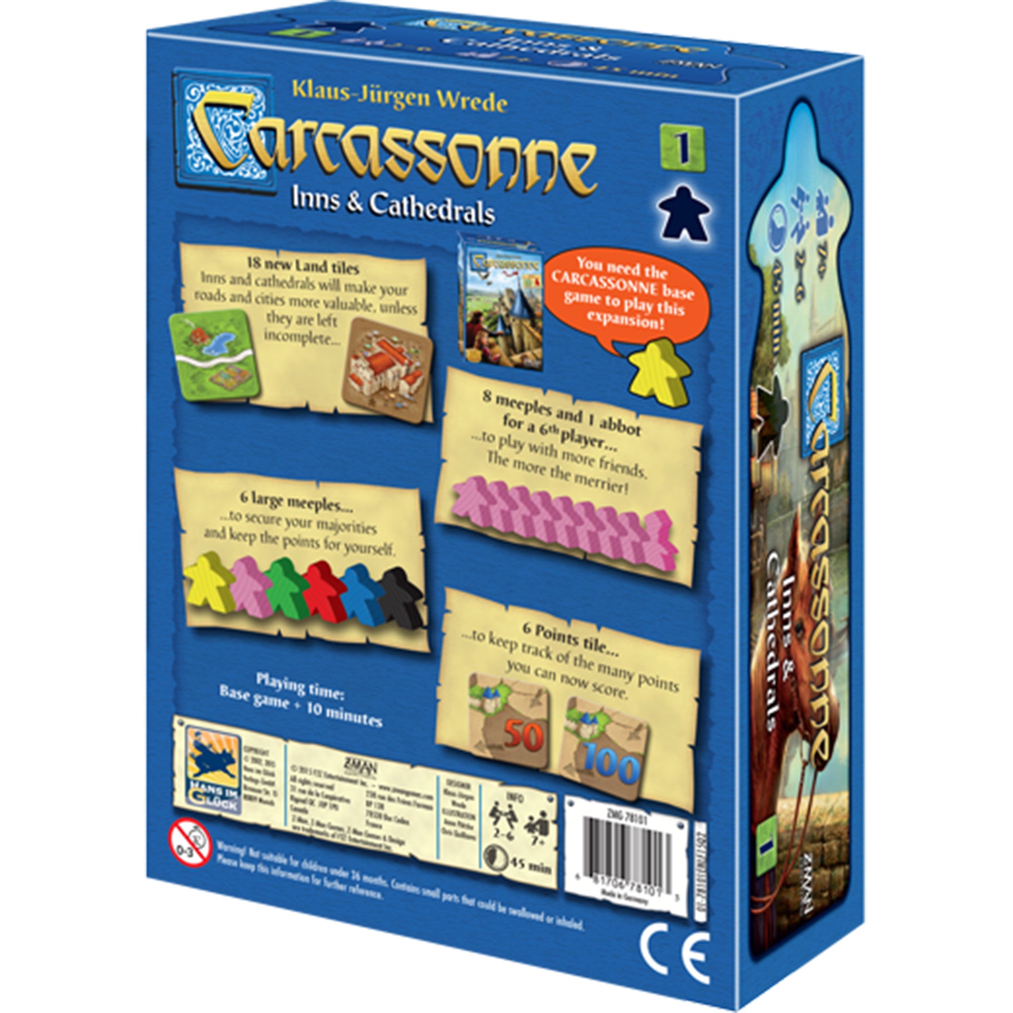 Carcassonne Expansion 1: Inns & Cathedrals Board Game - Strategic Tile Placement for Family Game Nights & Adult Strategy Gaming
