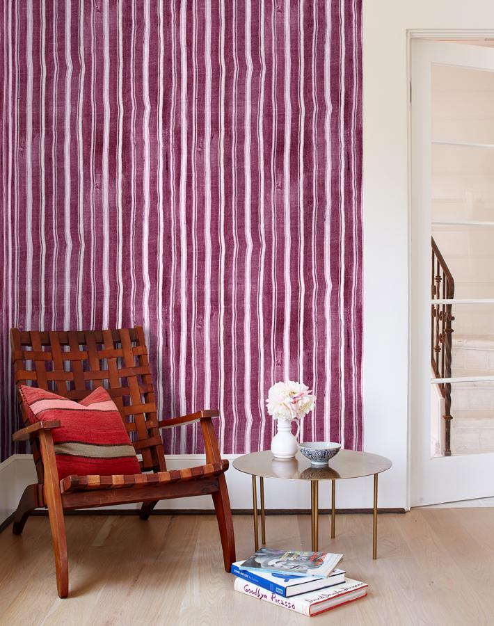 Monroe Street Wallpaper by Chris Benz - Elegant Plum Peel & Stick Wallpaper for Living Room, Bedroom, or Office Decor | Easy to Install & Removable