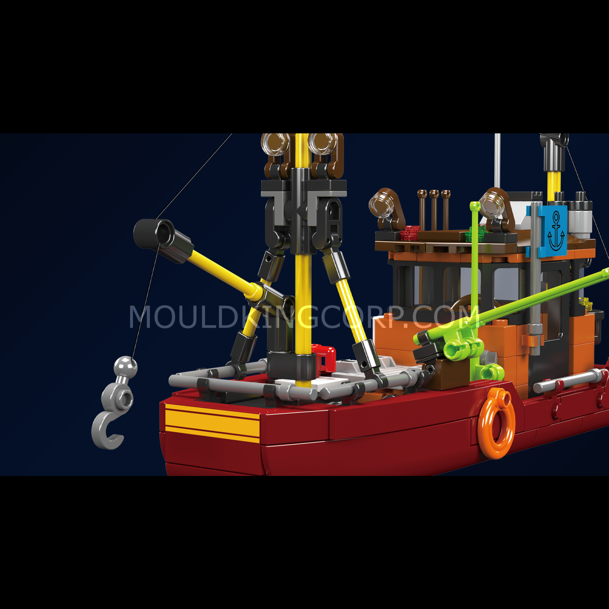 Mould King 10135 Angling Boat Building Blocks Set - 403 Piece STEM Toy for Kids & Adults | Creative Construction Play for Marine Lovers & DIY Enthusiasts | Perfect for Birthday Gifts, Classroom Activities & Family Bonding Time