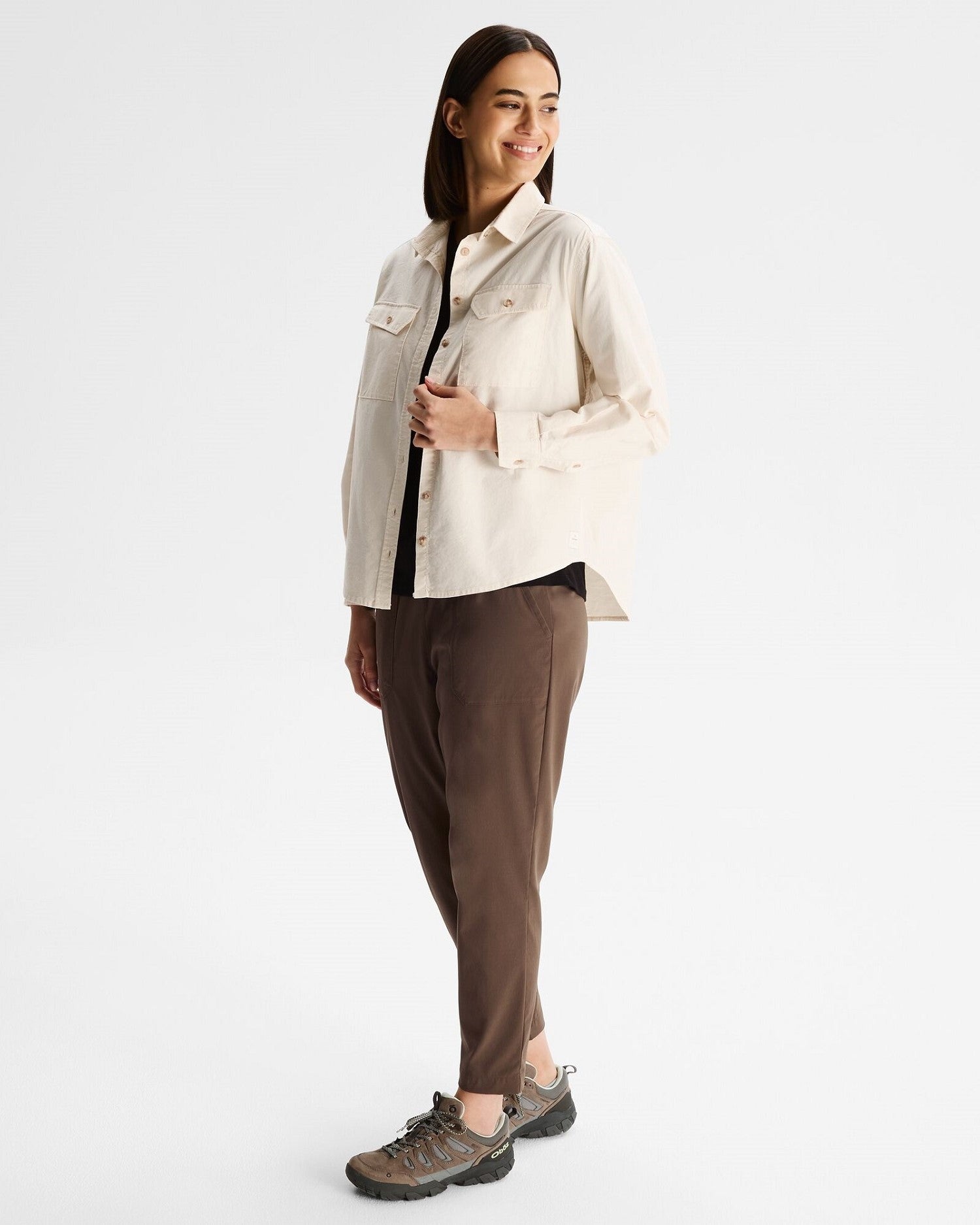 Vander HT Women's Long Sleeve Casual Shirt - Soft Natural Cotton Top for Everyday Wear, Office & Outfits