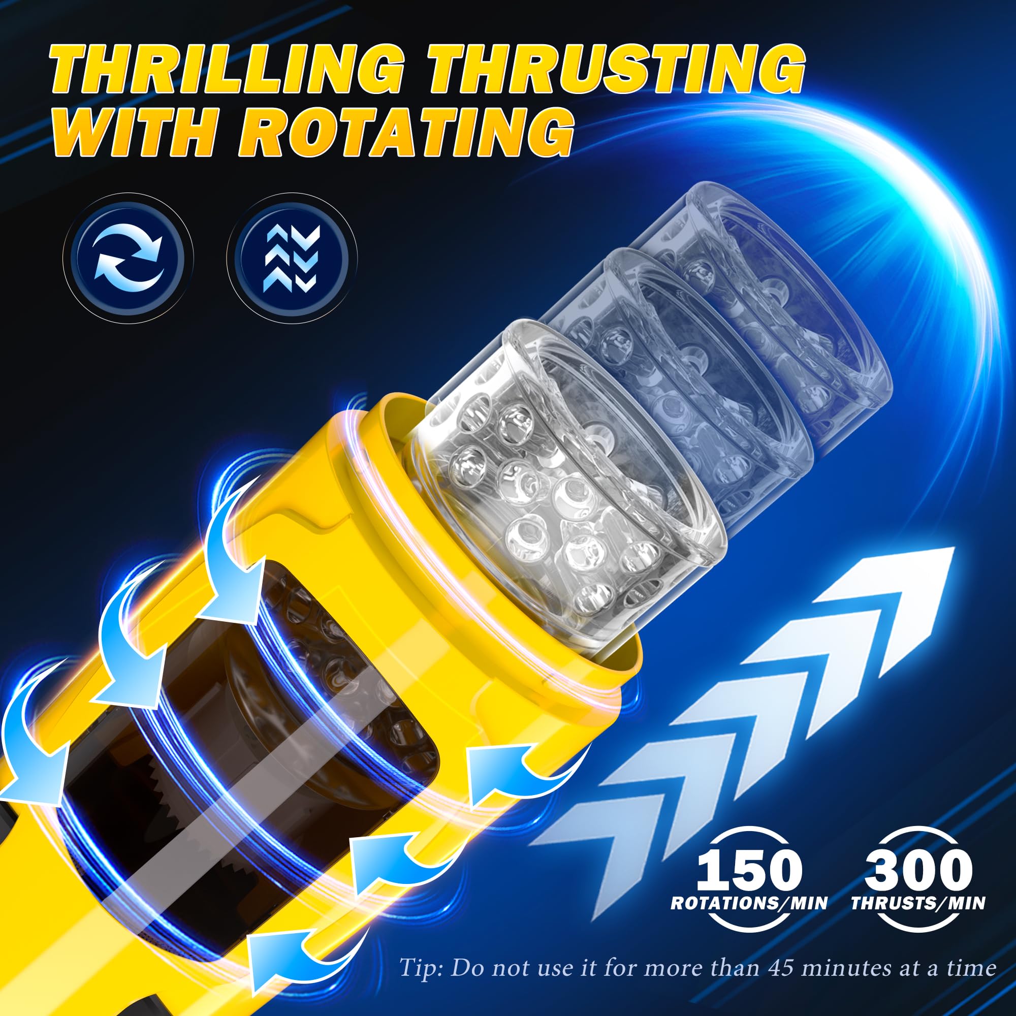 Cafatop Automatic Male Masturbator - 7 Thrusting & Rotating Modes Electric Pocket Pussy Stroker with Suction Base for Penis Stimulation | Adult Sex Toy for Men | Perfect for Solo Play & Discreet Pleasure at Home