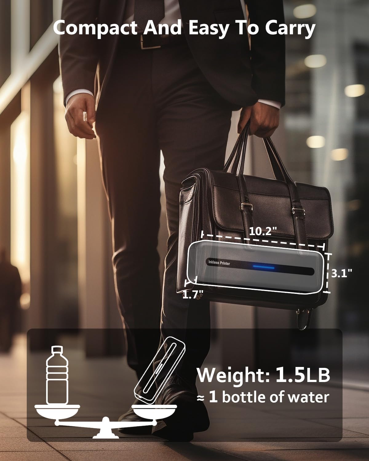 Itari M832 Thermal Printer - 304 DPI Portable Bluetooth Printer for iPhone & Android | Wireless Inkless Label Printer with Multi-Size Printing (Grey) | Perfect for Shipping Labels, Barcodes & Receipts