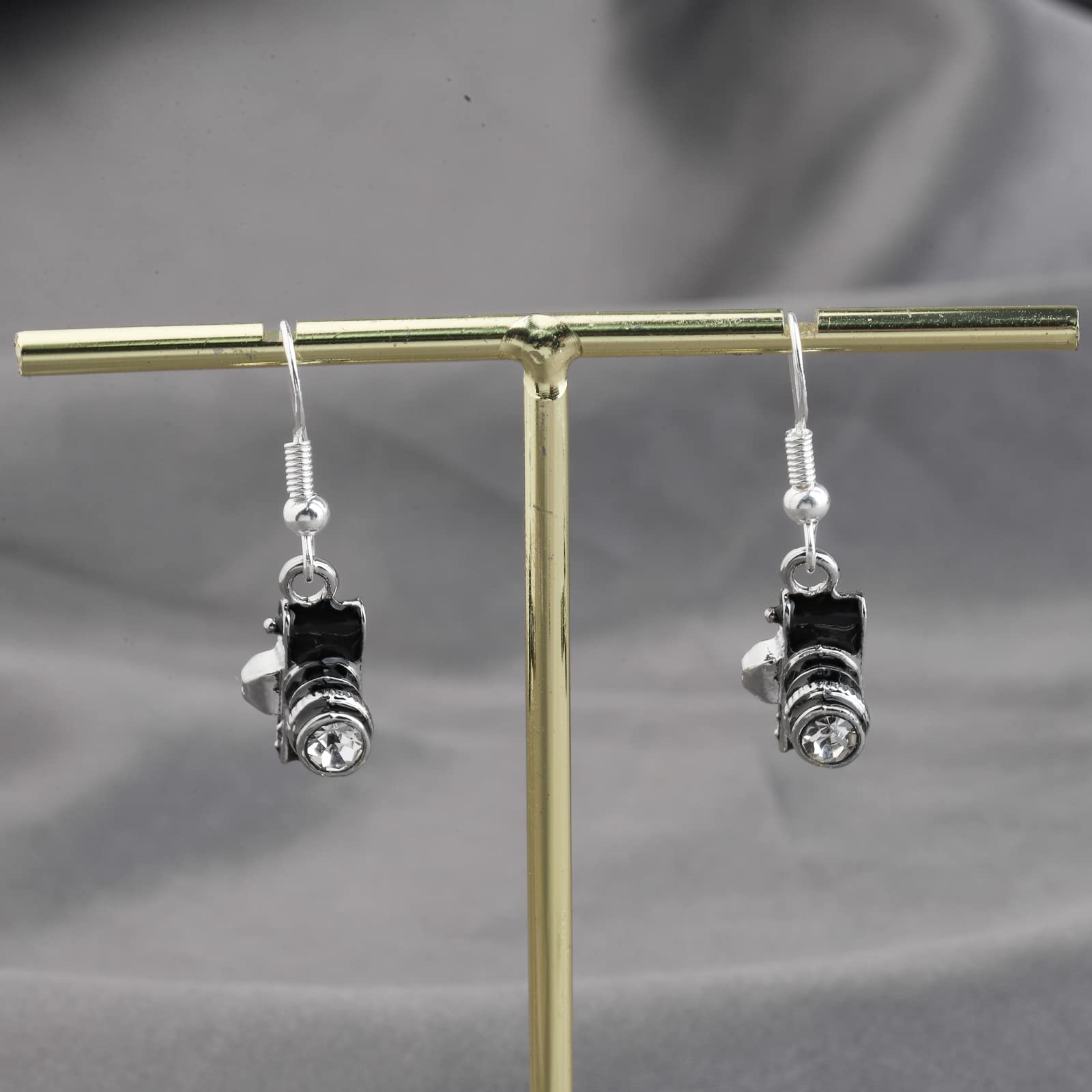Mini Camera Charm Drop Earrings - Photography Enthusiast Gift, Vintage Camera Dangle Earrings for Photographers | Perfect for Photo Shoots, Weddings & Artistic Outfits