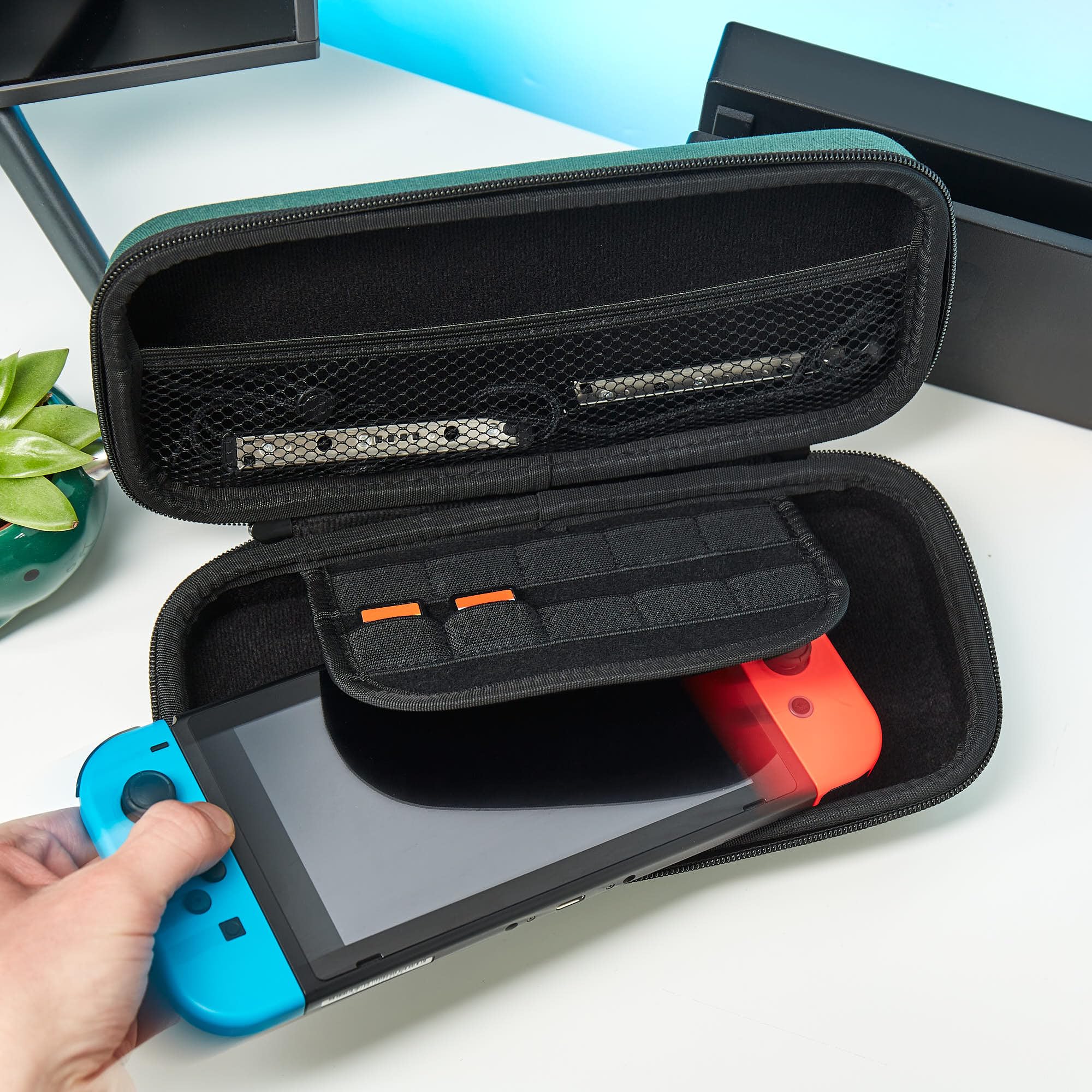 Numskull Official Top Gun Hard Shell Travel Case for Nintendo Switch & OLED Model 2021 - Protective Storage for Console, 10 Games & Accessories - Perfect for Travel, Commuting & Gaming On-The-Go