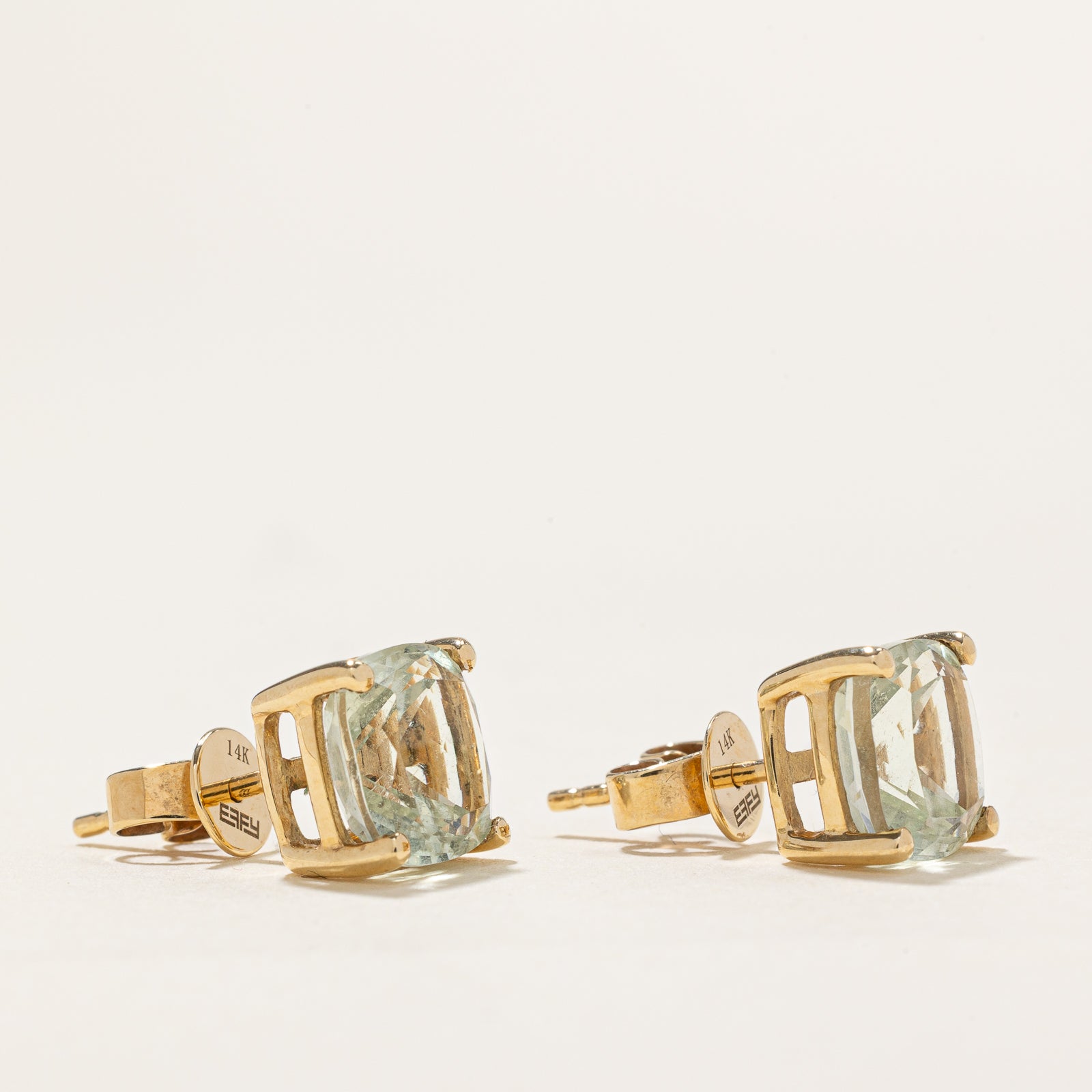 Effy 14K Gold Prasiolite Stud Earrings | 3.20ctw Green Gemstone Jewelry for Women | Perfect for Weddings, Parties & Everyday Wear