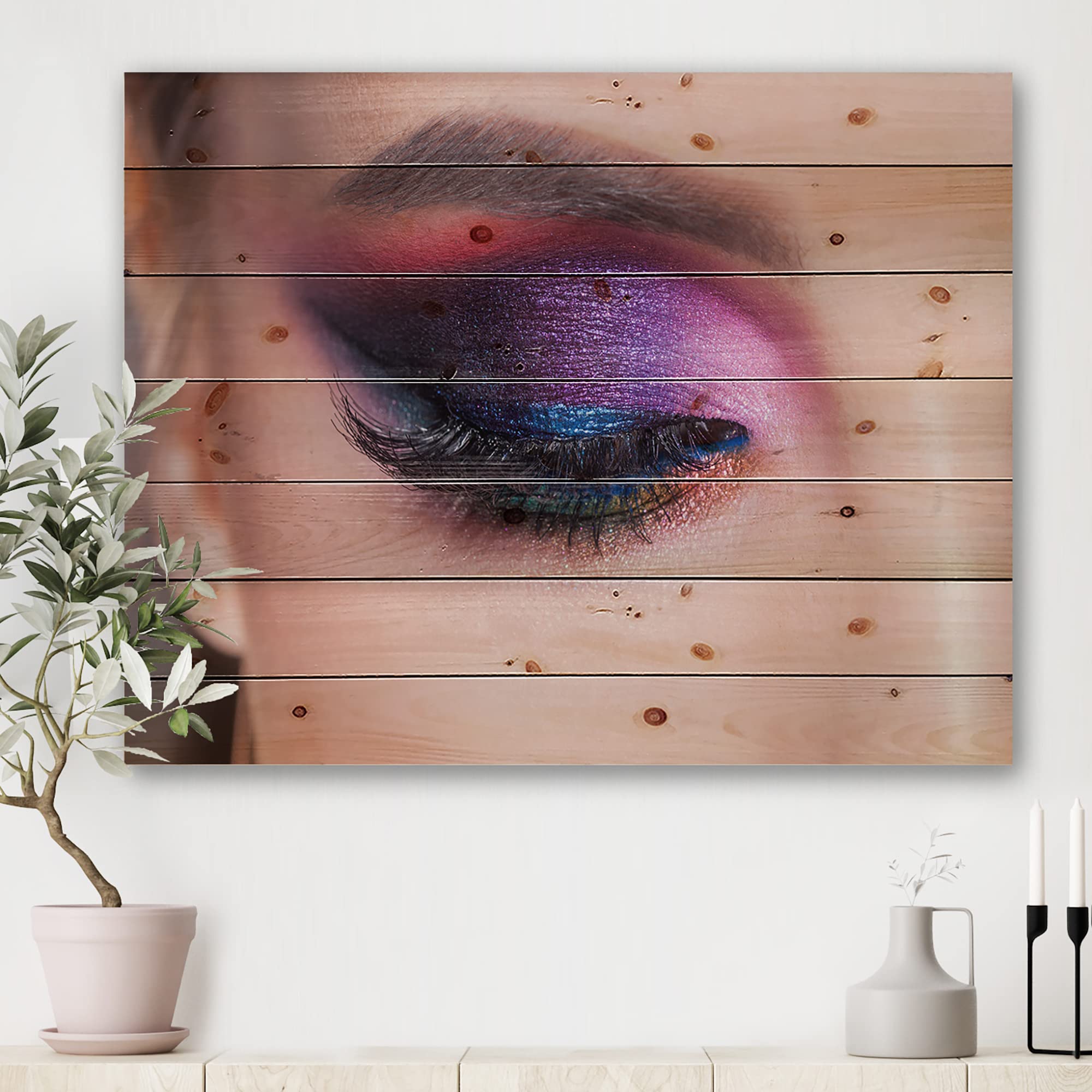 Luxury Blue Wood Wall Art - Modern Pine Decor for Living Room & Bedroom
