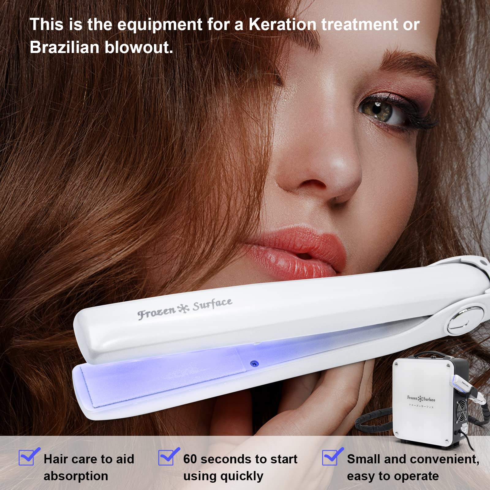 Elitzia ET1410 Upright Frozen Flat Hair Iron for Hair Coloring & Repair - Salon-Grade 15.8F Styling Tool for Damaged Hair | Perfect for Home Use & Professional Hairdressing Salons