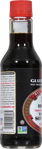 Kikkoman Gluten Free Tamari Soy Sauce - 10 oz Bottle | Premium Japanese Soy Sauce Alternative | Perfect for Sushi, Stir Fry & Asian Cooking