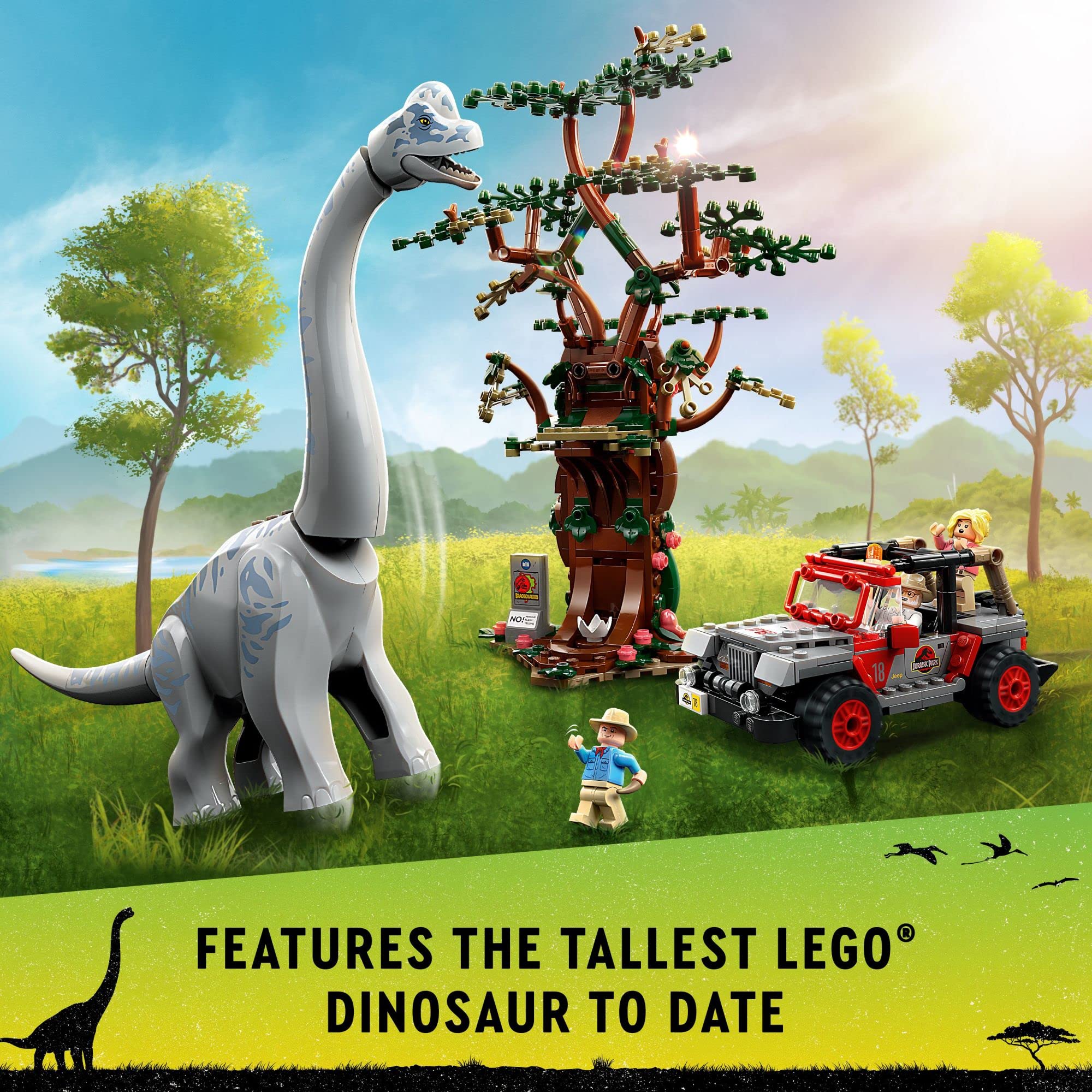 LEGO Jurassic World Brachiosaurus Discovery 76960 Dinosaur Building Set - 30th Anniversary Edition with Large Brachiosaurus Figure & Jeep Wrangler Toy - Creative STEM Gift for Kids Ages 9+ | Dinosaur Play, Collectible Display & Jurassic Park Adventure Scenes