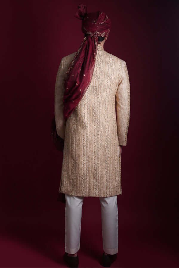 Gold Rush Sherwani Set for Men | Elegant Indian Wedding Outfit | Perfect for Groom, Groomsmen & Special Occasions