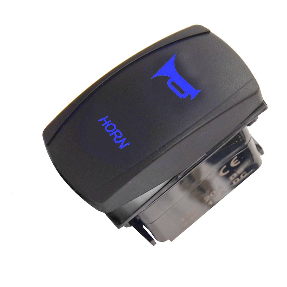 ESUPPORT 12V 20A Car Motor Rocker Switch with Blue LED - Momentary Toggle Switch for Horn, Lights & Speakers (5-Pin) - Perfect for Automotive, Marine & DIY Electrical Projects