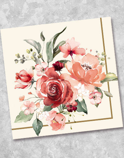 Premium 36-Pack Devon's Garden Floral Printed Luncheon Napkins - Elegant & Soft for Parties, Weddings, and Dinner Gatherings