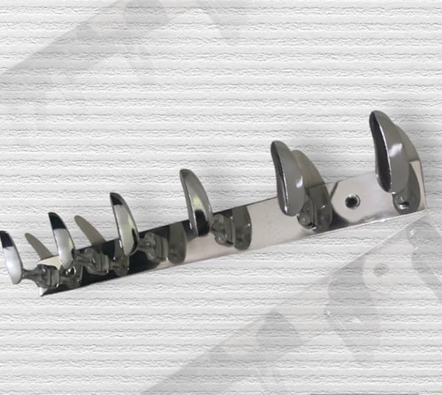 Sanmay Stainless Steel Leaf-Type Cloth Hook Hanger - Wall Mounted Hook Rail for Towels, Coats & Hats | Durable 6-Leg Design | Perfect for Bathroom, Bedroom & Entryway Organization
