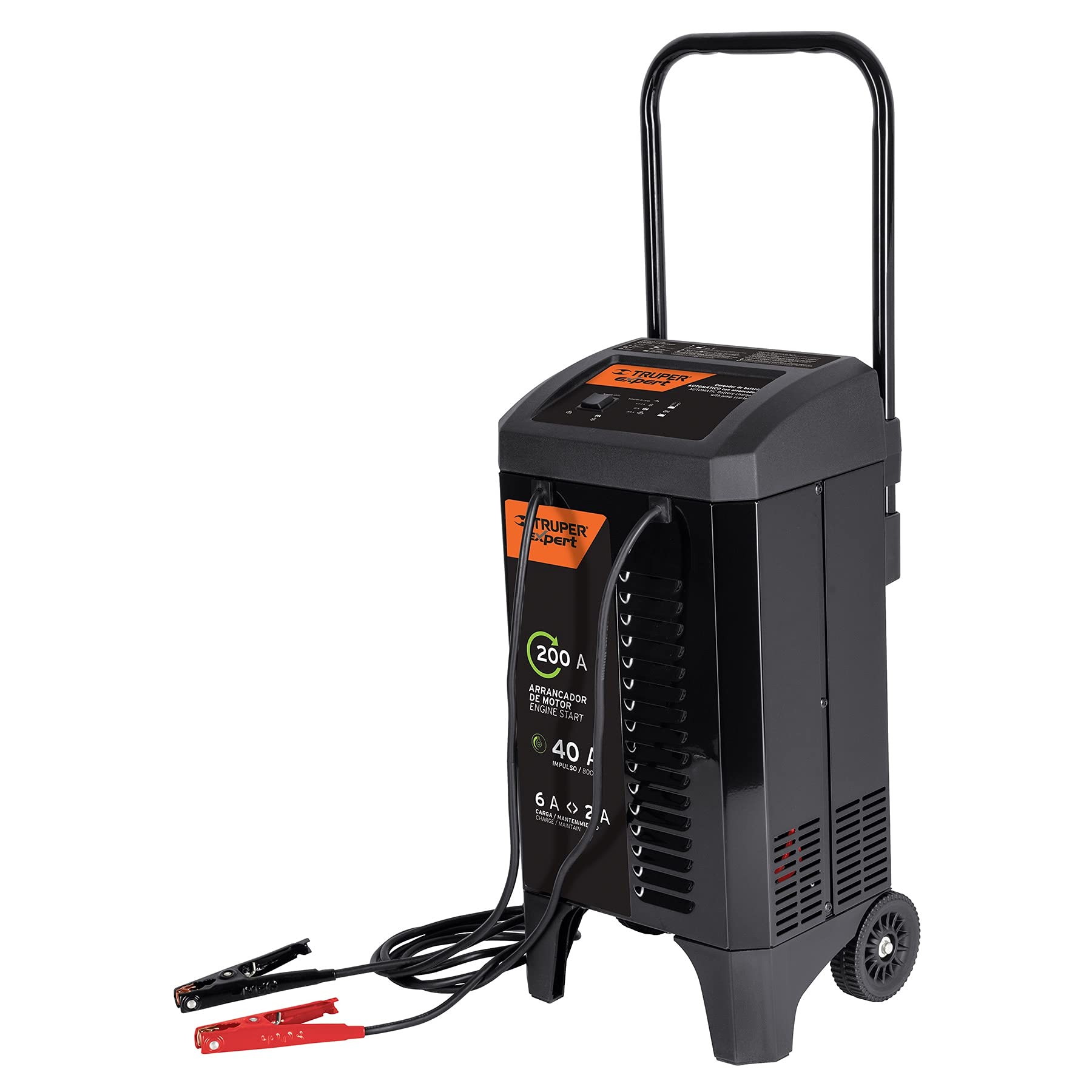 Truper Expert 12V 200A Heavy-Duty Battery Charger with Wheels - Perfect for Automotive, Marine & RV Battery Charging
