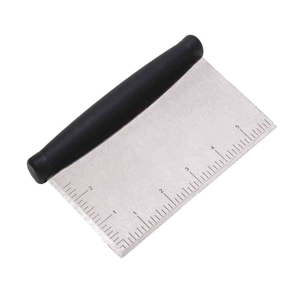 UPKOCH Stainless Steel Bench Scraper - Dough Cutter with Measurement Scale for Baking Bread, Pastry & Pizza - Perfect for Home Bakers & Professional Kitchens
