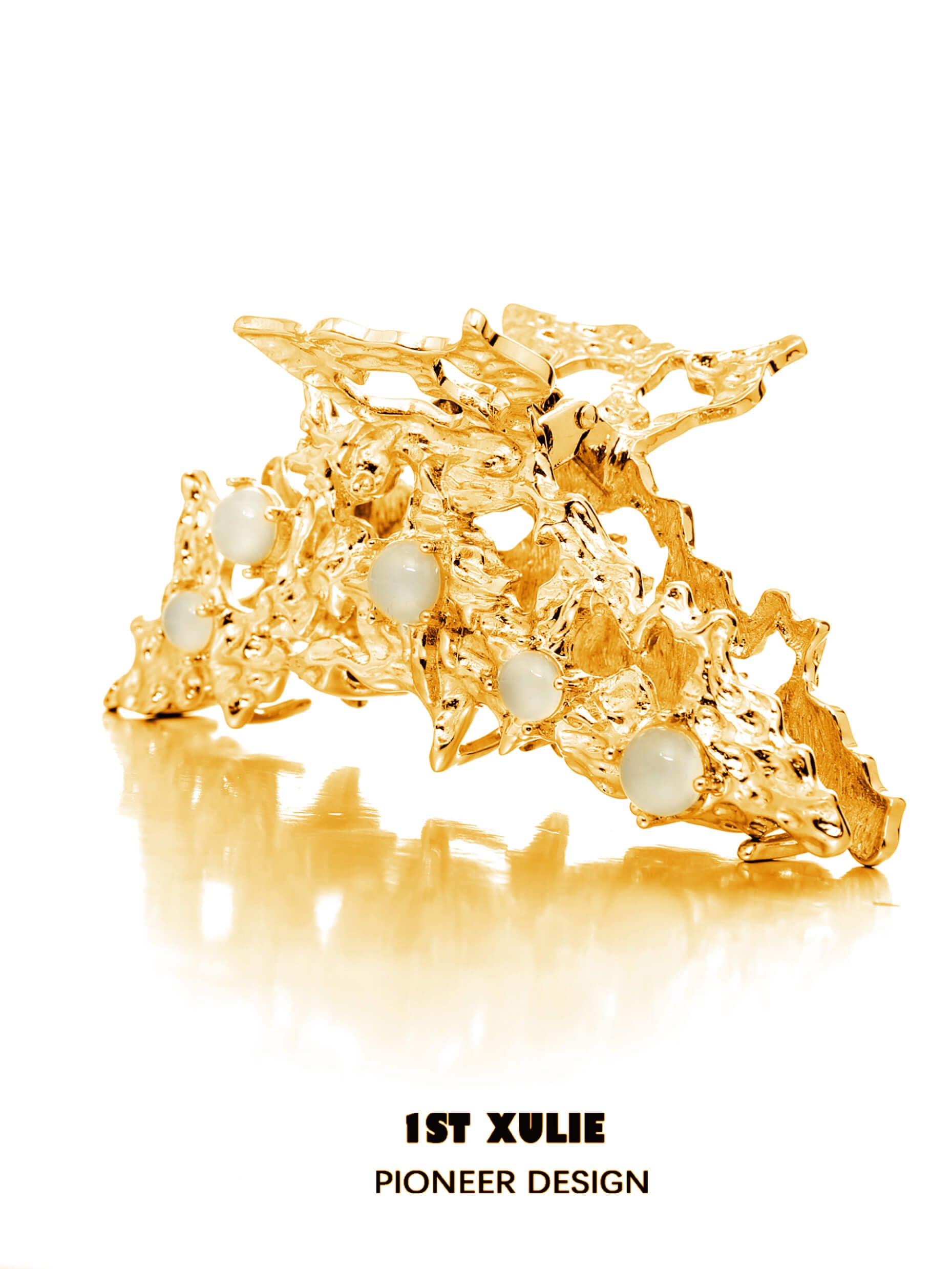 24K Gold & 18K Platinum Plated Natural White Agate Hair Clip - Elegant Hair Accessory for Women | Perfect for Weddings, Parties & Special Occasions