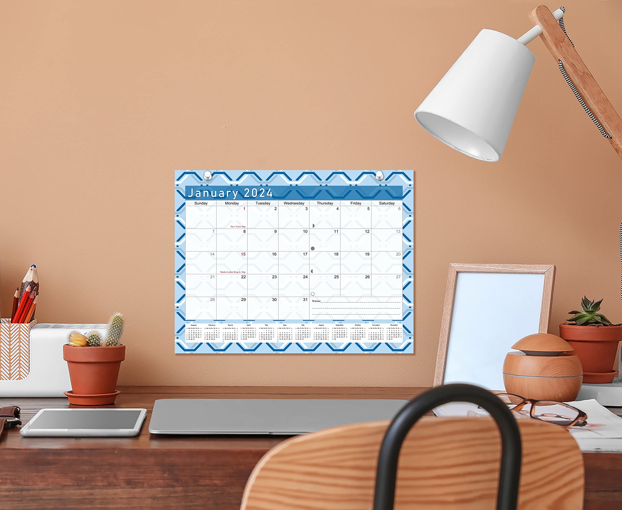 2024-2025 18-Month Magnetic & Desk Calendar Planner - Wall/Desktop Organizer with Bonus Stickers - Perfect for Office, Home & School Planning (Edition #26-04)