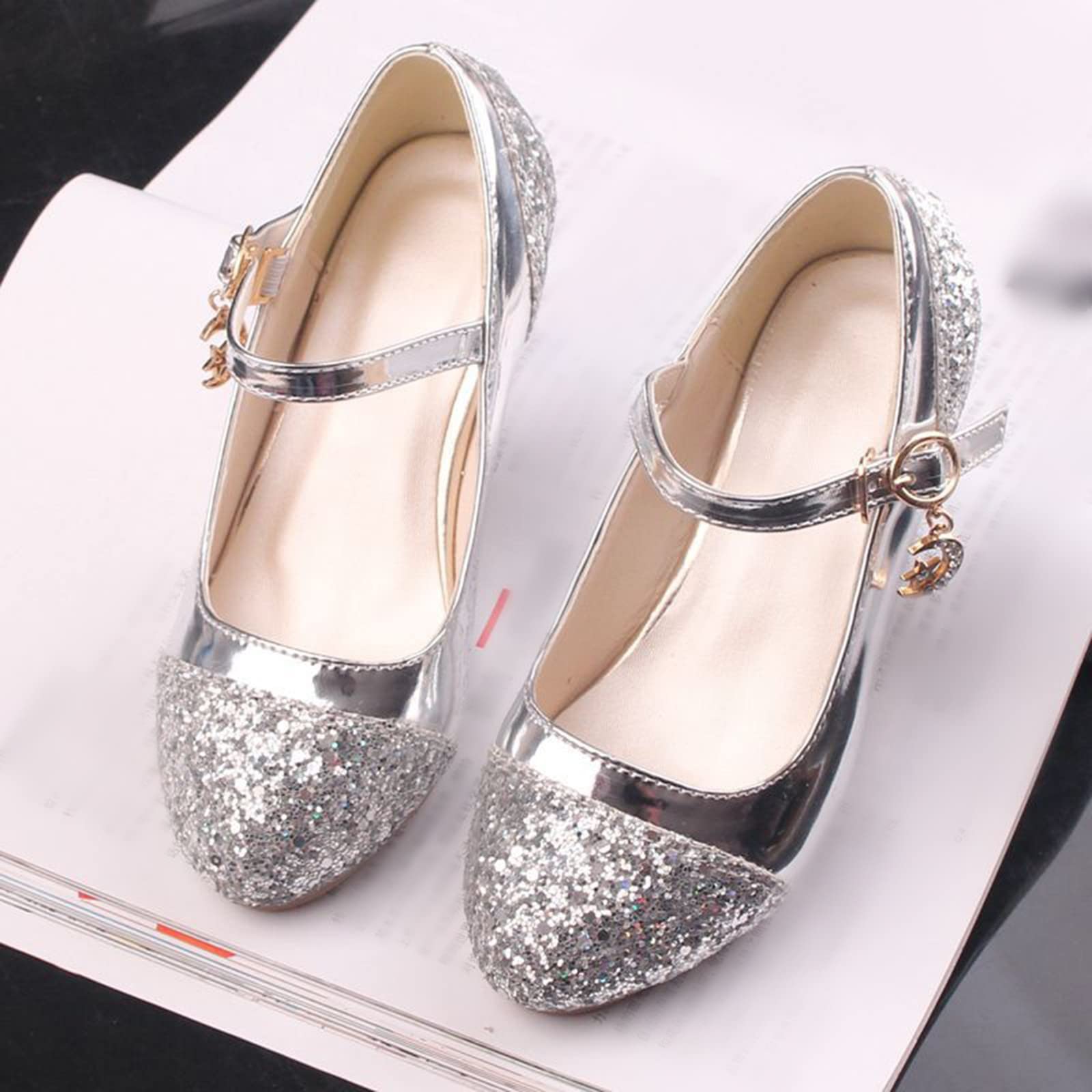 Girls High Heel Dress Shoes Size 11 - Sparkling Crystal Princess Party Shoes for Kids | Perfect for Weddings, Pageants, Dance Performances & Special Occasions