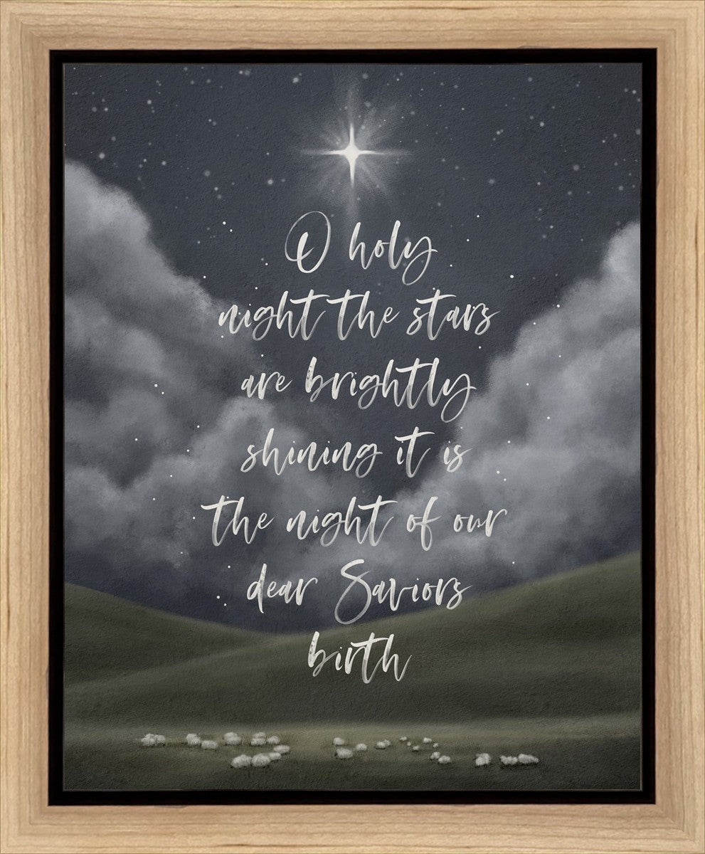 O Holy Night Gallery Wrap Canvas - Religious Christmas Wall Art Decor for Home, Church & Holiday Gifts - Perfect for Living Room, Bedroom & Office Decorations