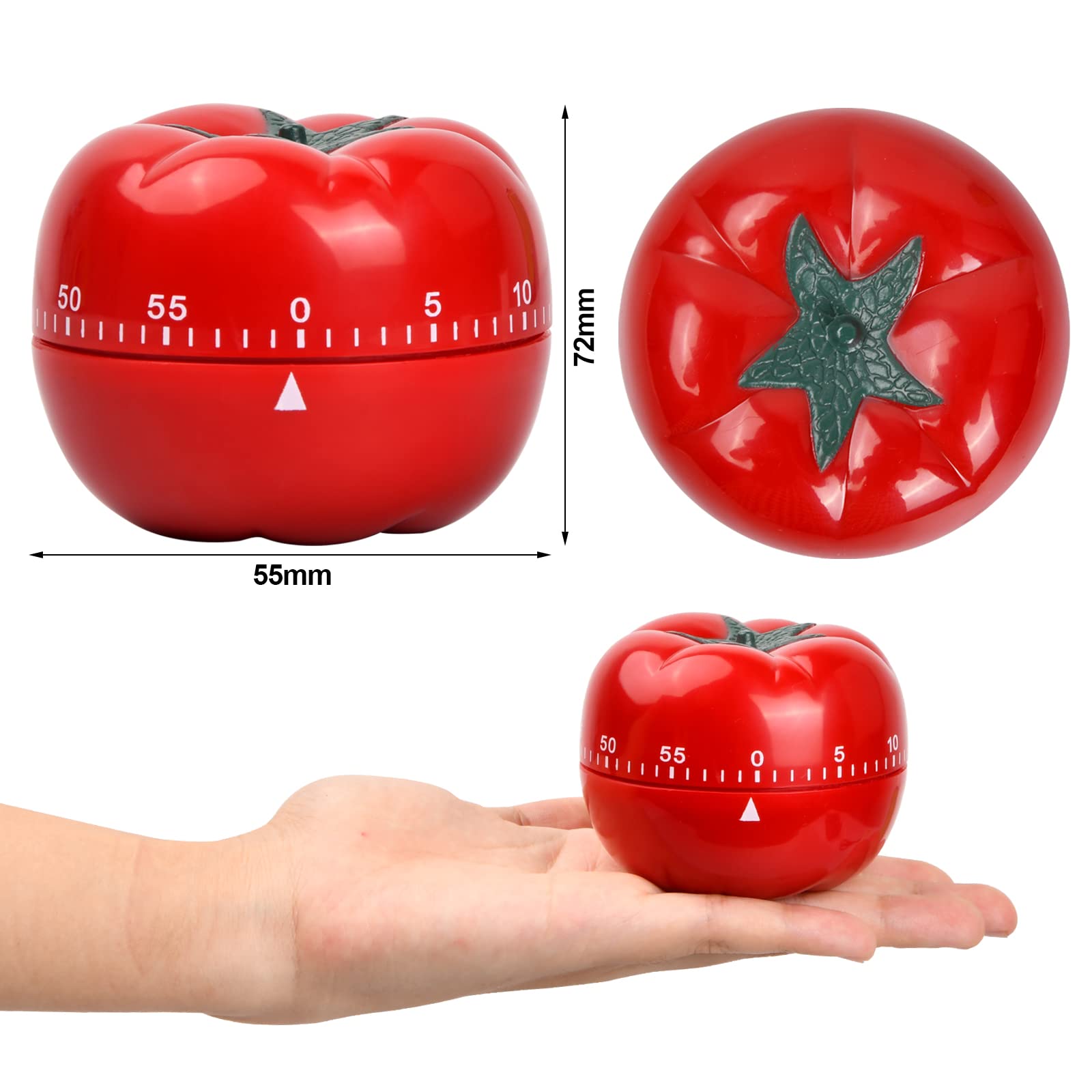 Tibapla 60-Minute Mechanical Kitchen Timer - Fun Pomodoro Countdown Timer for Learning, Playing & Cooking - Perfect for Baking, Studying & Time Management