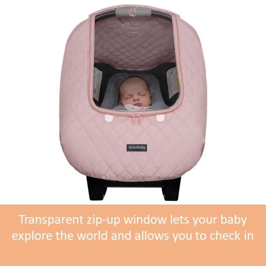 Liuliuby Baby Car Seat Weather Shield - Quilted Winter Cover with Clear Window for Infant Car Seat | Protects Newborns from Cold | Universal Car Seat Cover for Boys & Girls (Gray) | Perfect for Winter Travel & Outdoor Activities