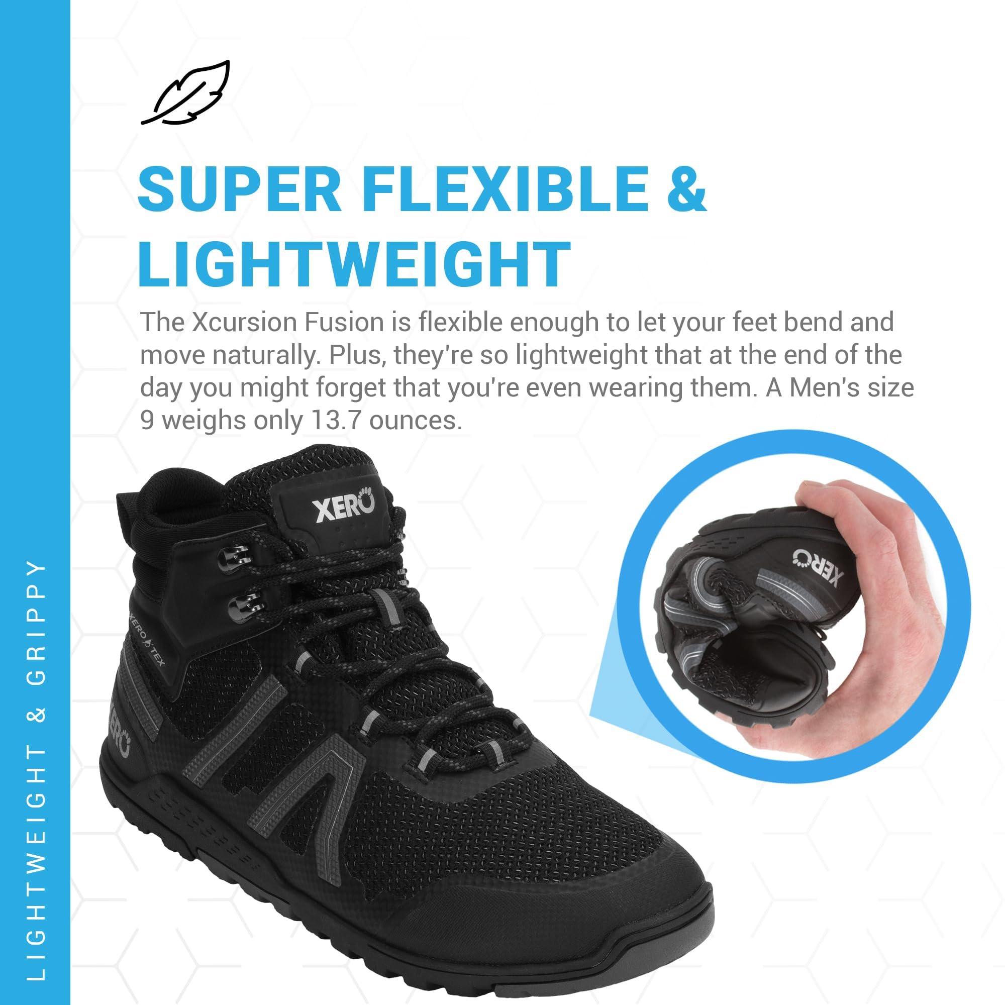 Xero Shoes Barefoot Hiking Boots for Men - Waterproof Xcursion Fusion Minimalist Trail Shoes with Wide Toe Box & Zero Drop Design | Perfect for Outdoor Adventures, Trekking & Backpacking