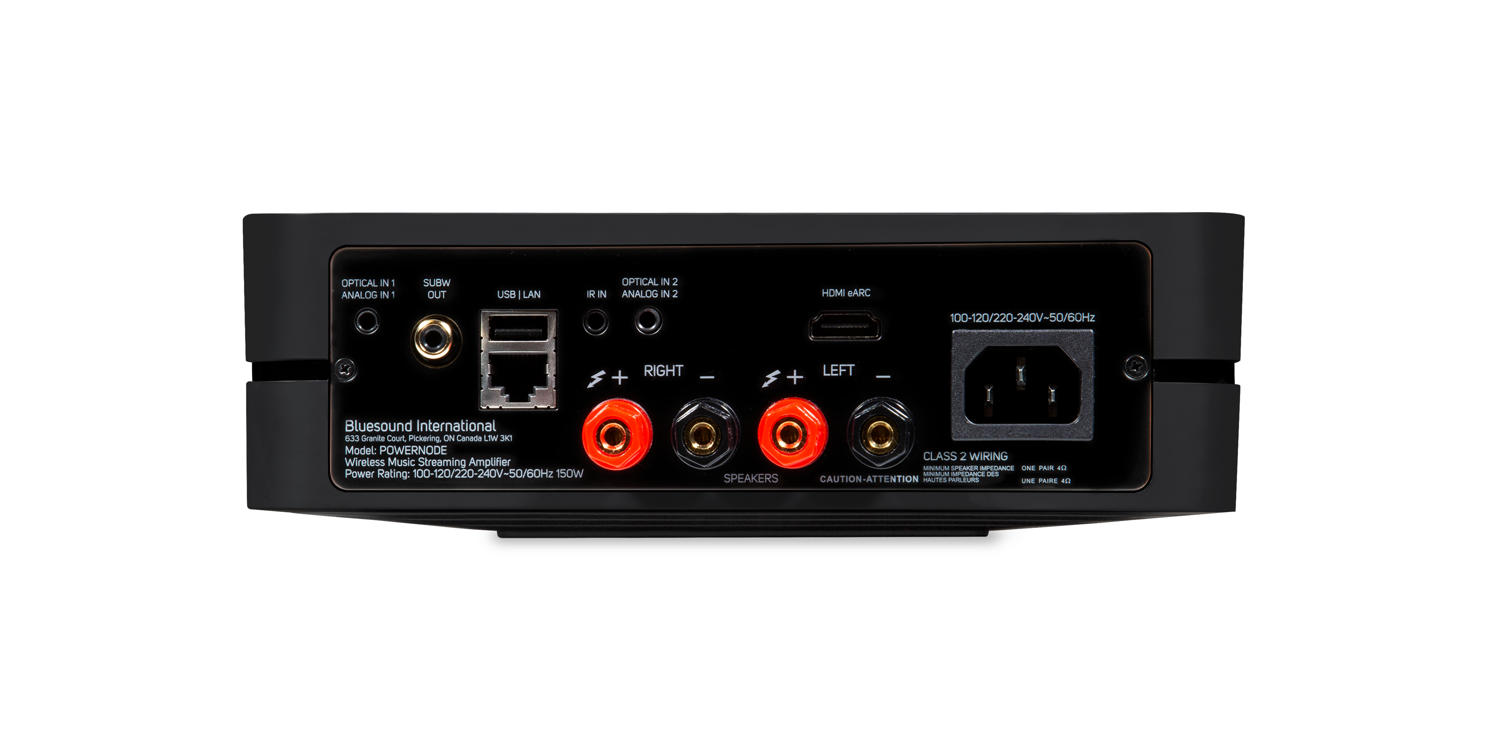 Bluesound Powernode Wireless Hi-Fi Music Streaming Amplifier - Black | High-Quality Audio for Home Theater & Multi-Room Systems